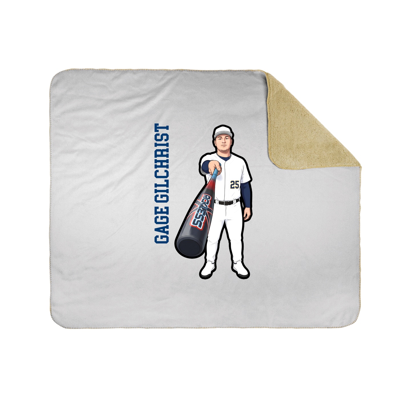 Throw Blanket — Name Vertical in White