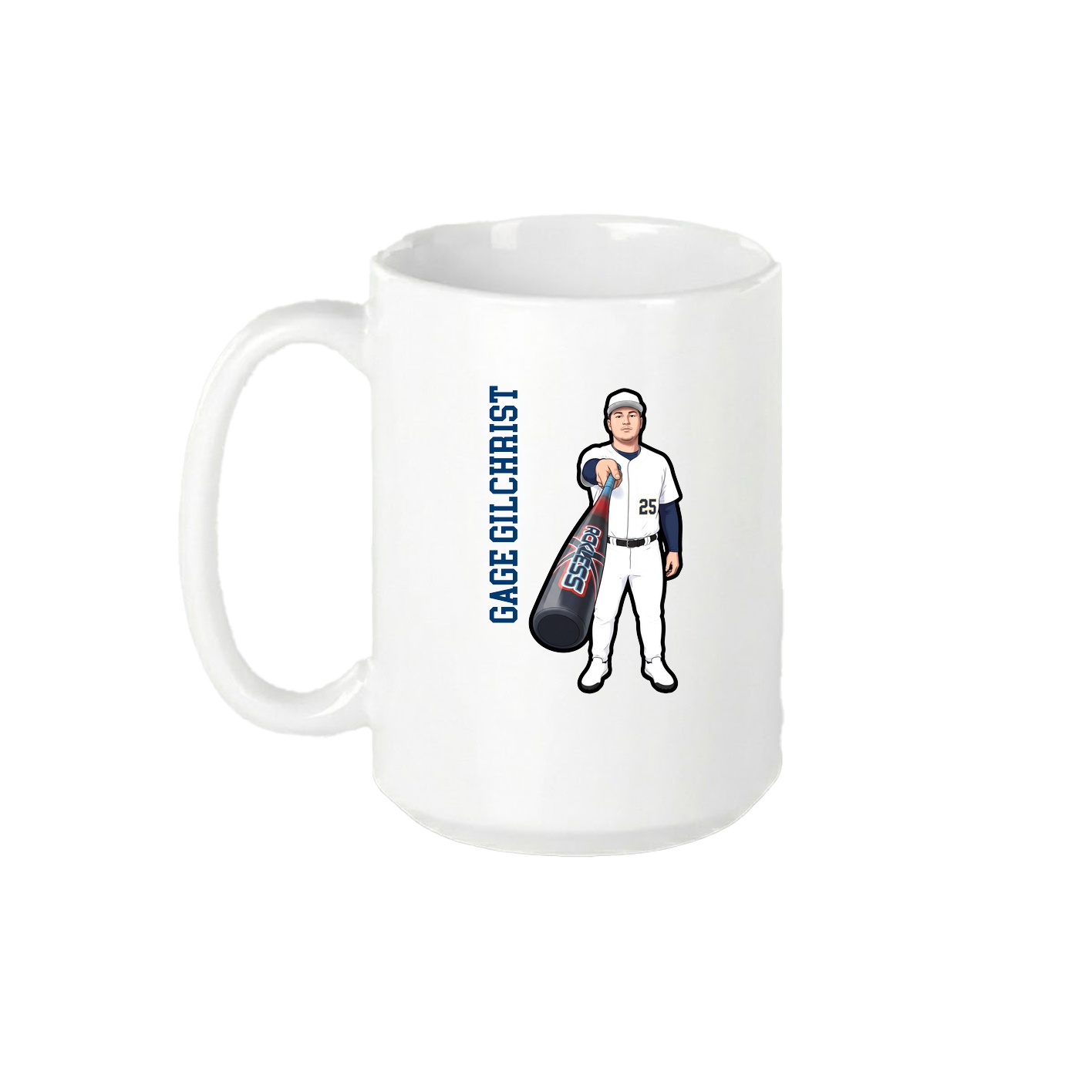 15oz Coffee Mug — Name Vertical in White