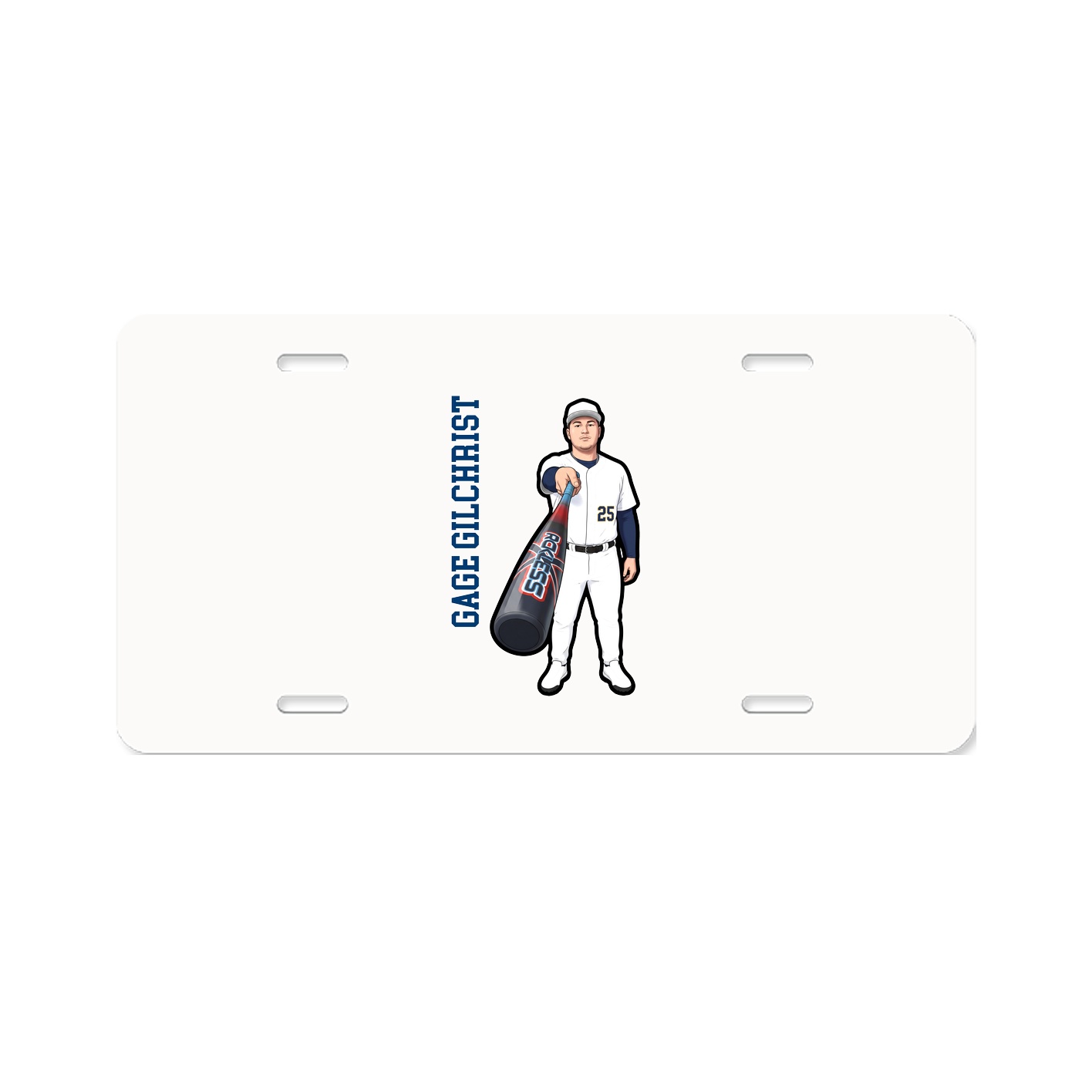 License Plate — Name Vertical in Classic