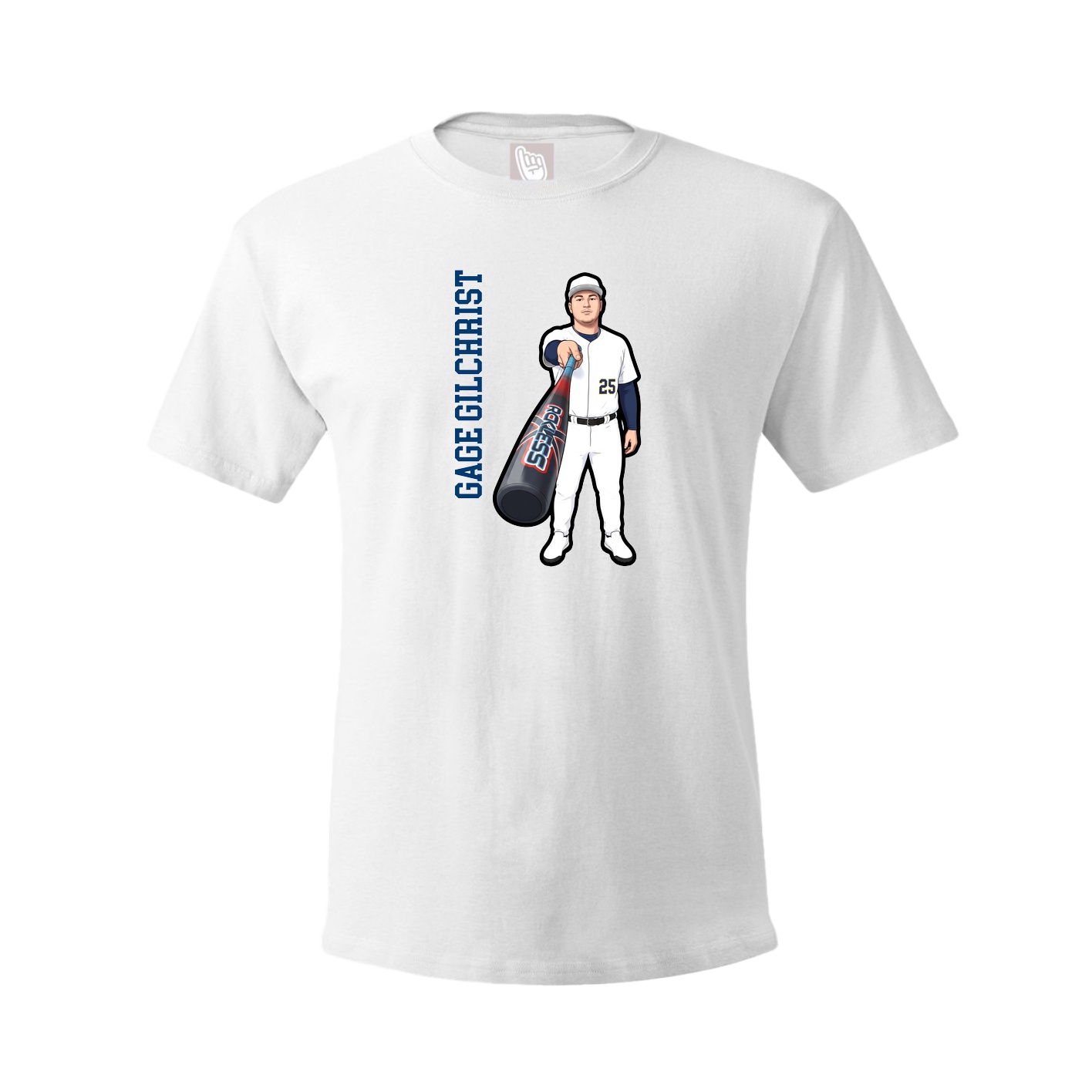 Youth Tee — Name Vertical in White