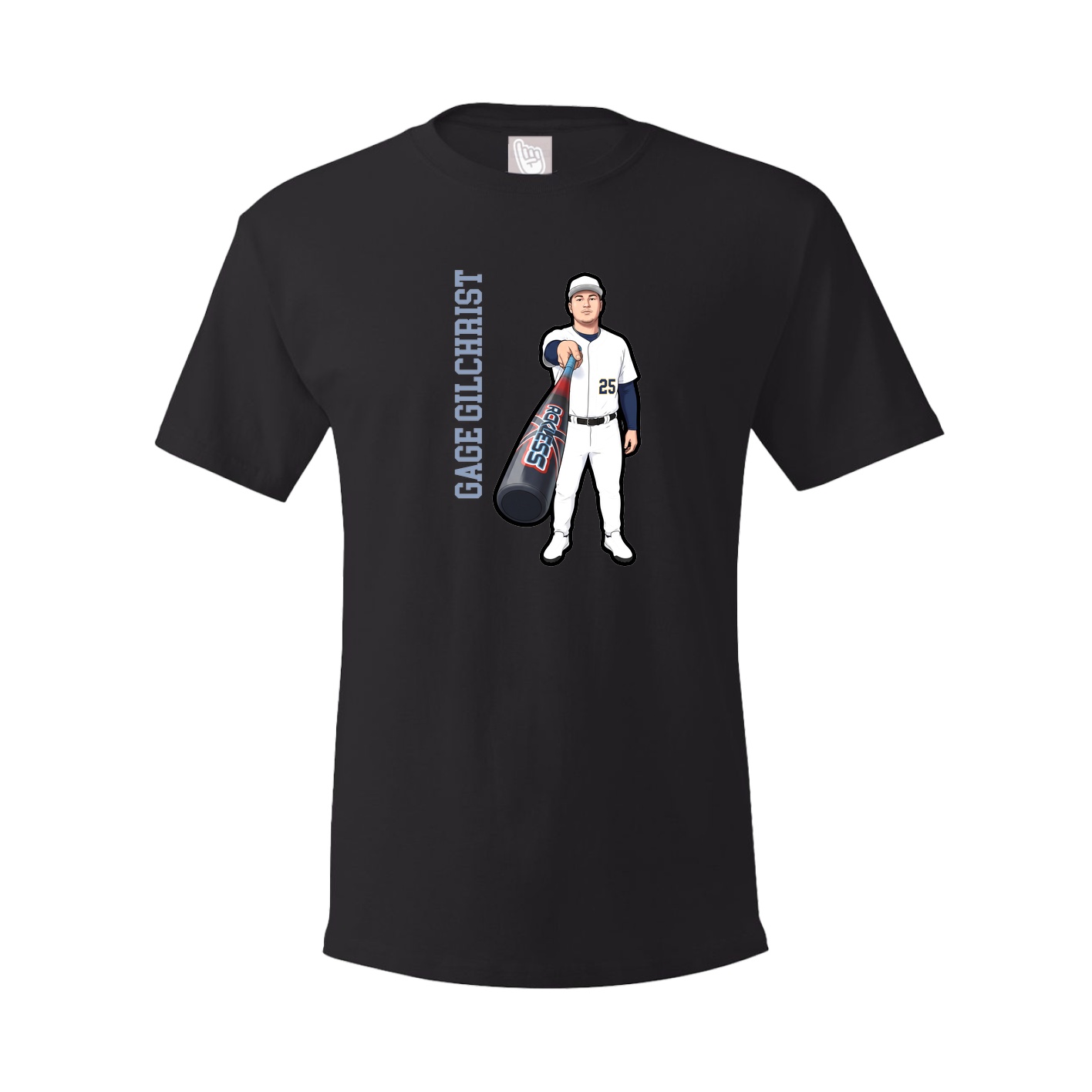 Youth Tee — Name Vertical in Black
