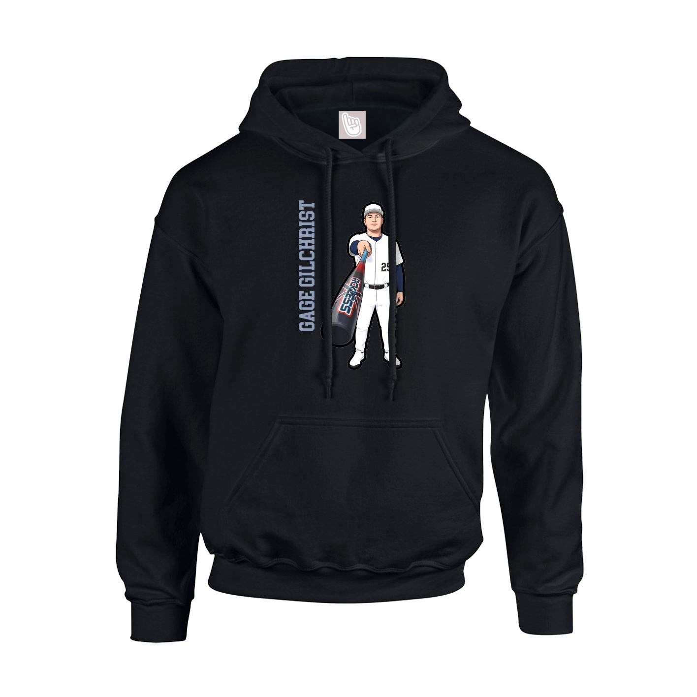 Youth Hoodie — Name Vertical in Black