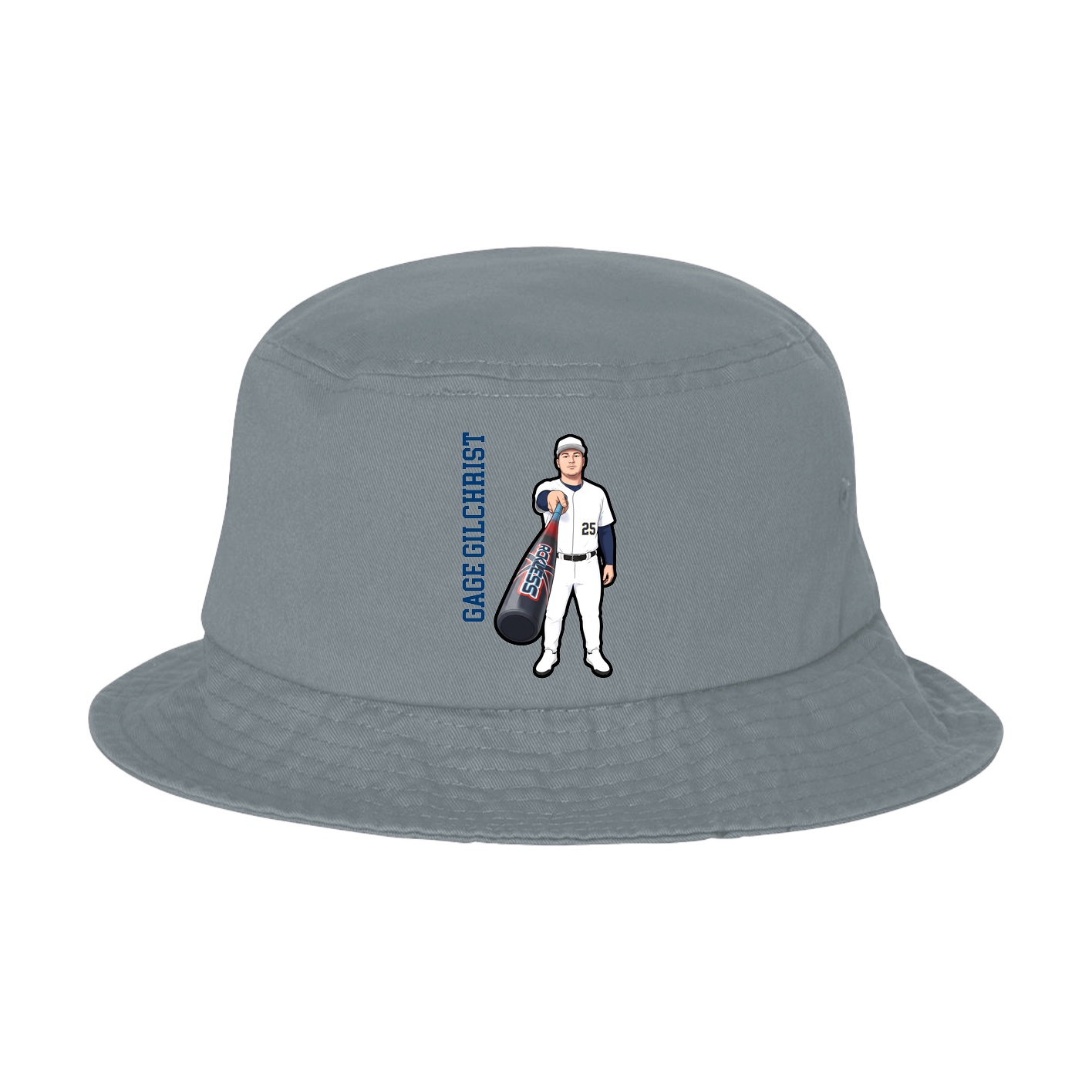 Bucket Cap — Name Vertical in Grey