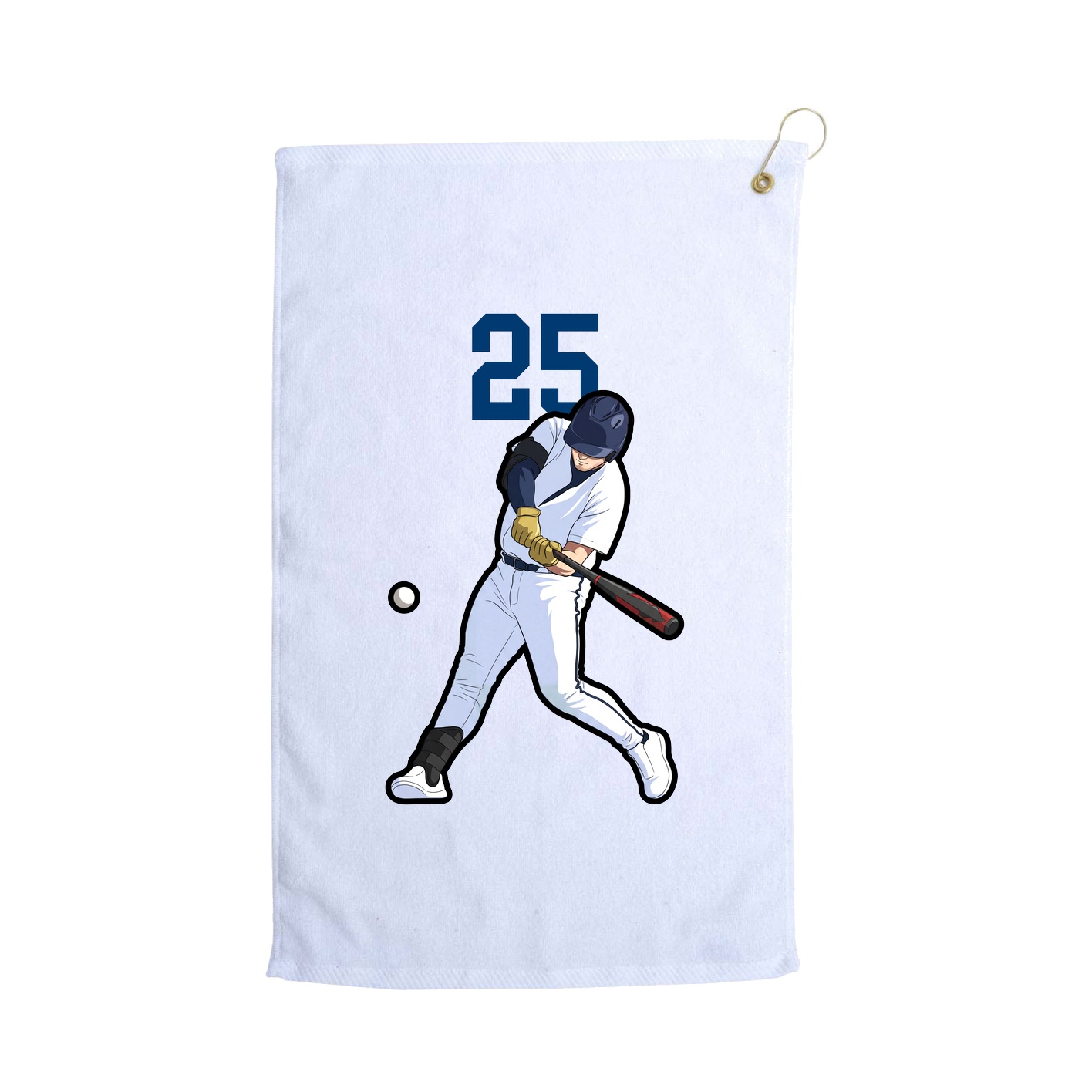 Golf Towel — Number Top in White
