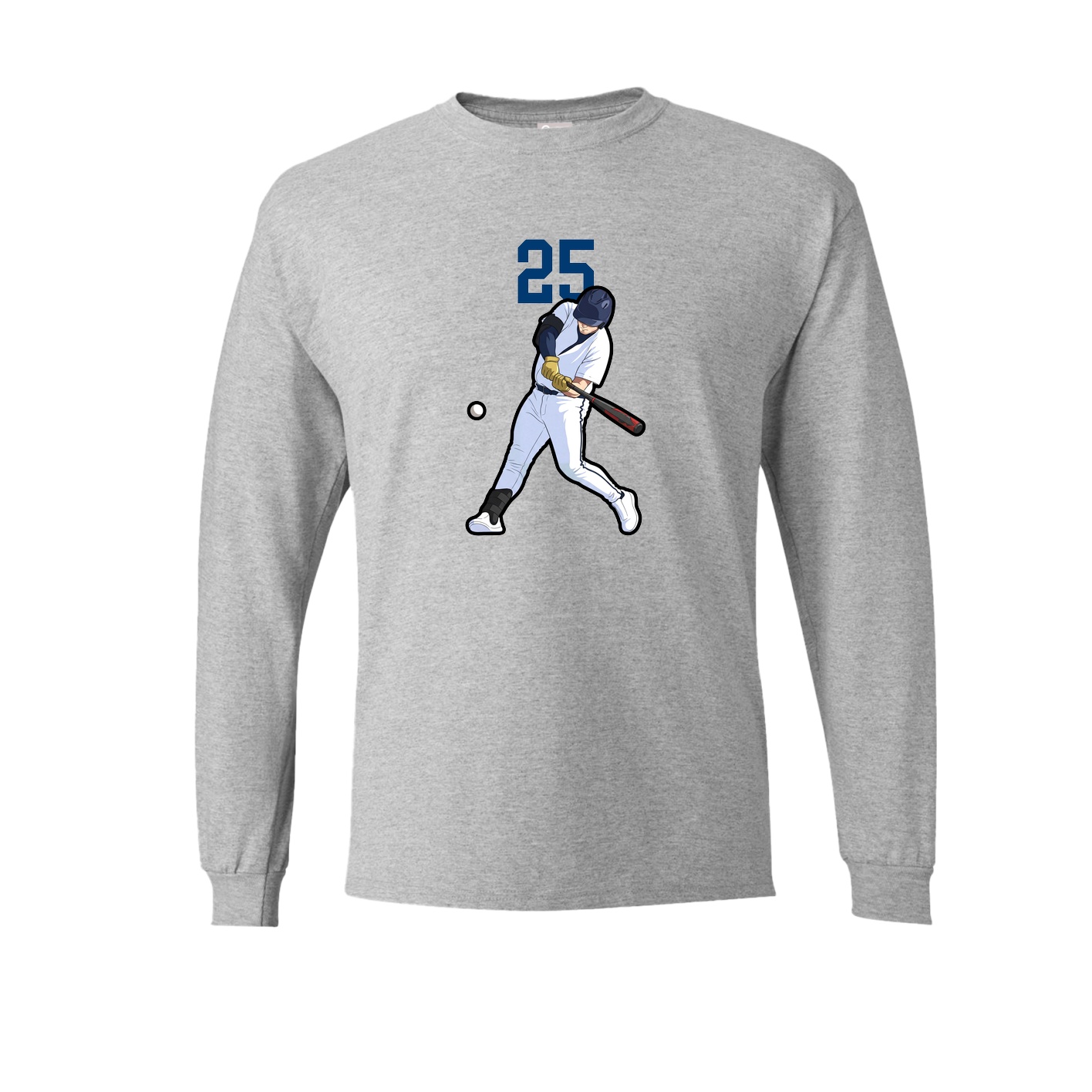 Long Sleeve Tee — Number Top in Grey