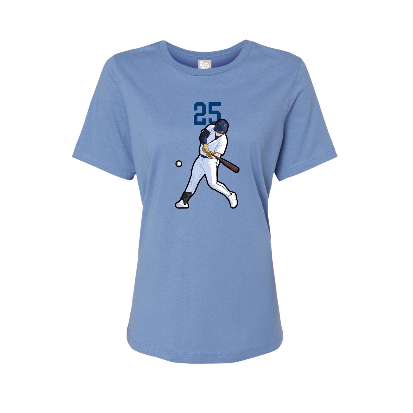 Fitted Women's Tee — Number Top in Powder Blue