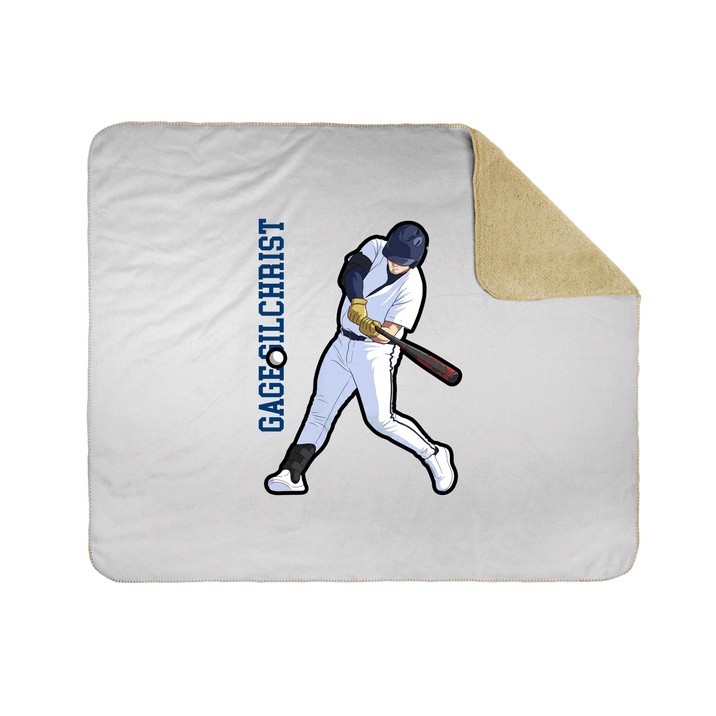 Throw Blanket — Name Vertical in White