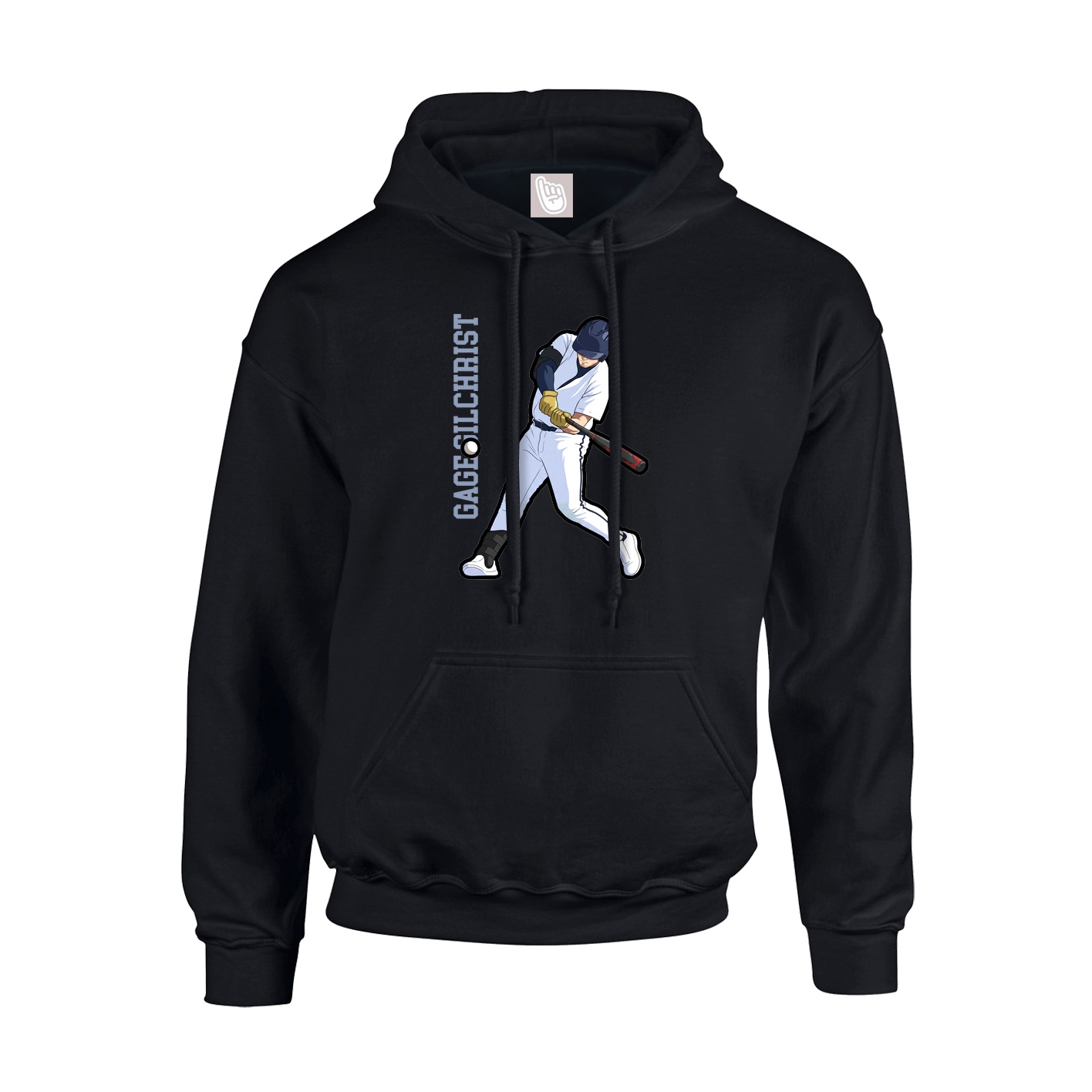 Hoodie — Name Vertical in Black