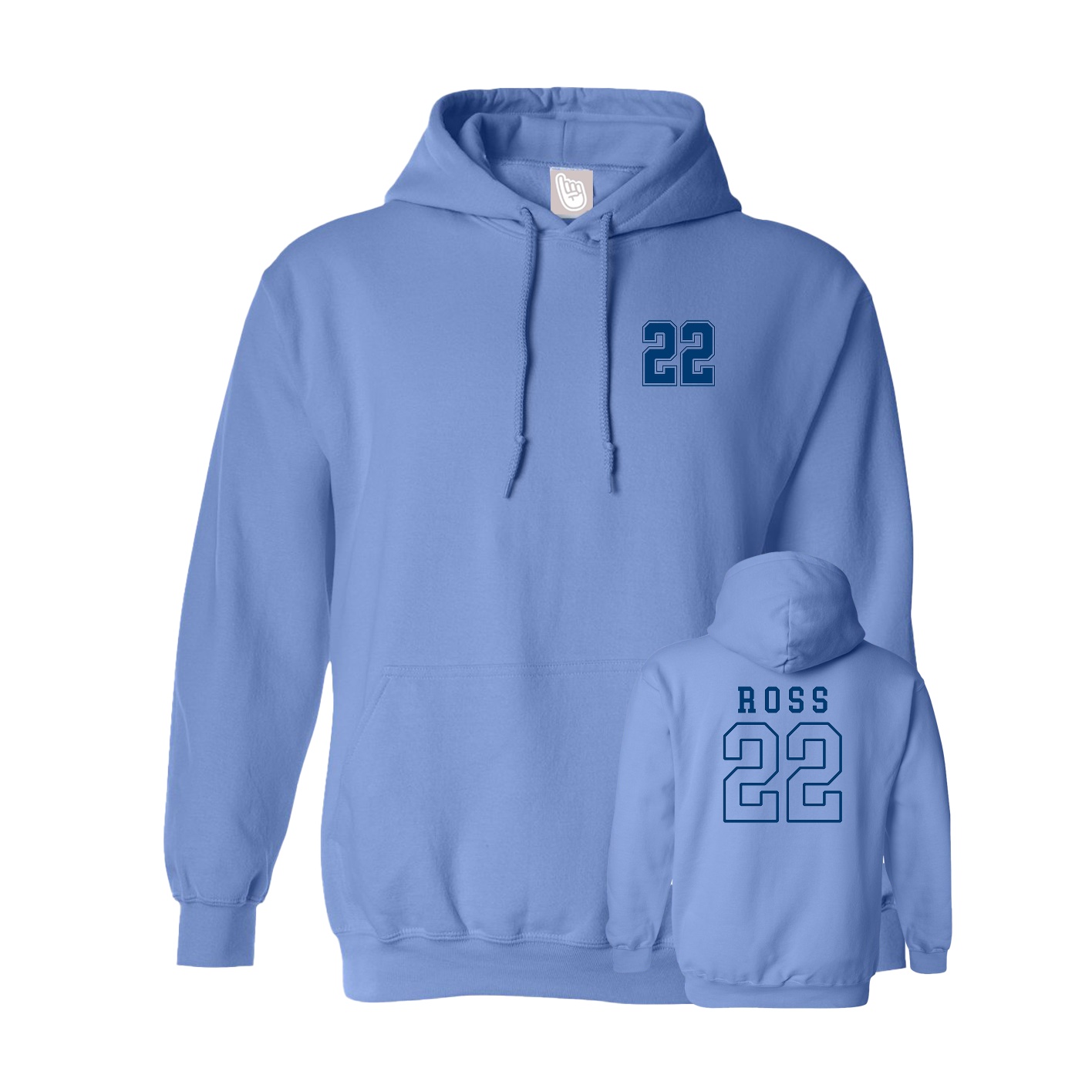 Youth Hoodie — Chest Back in Powder Blue