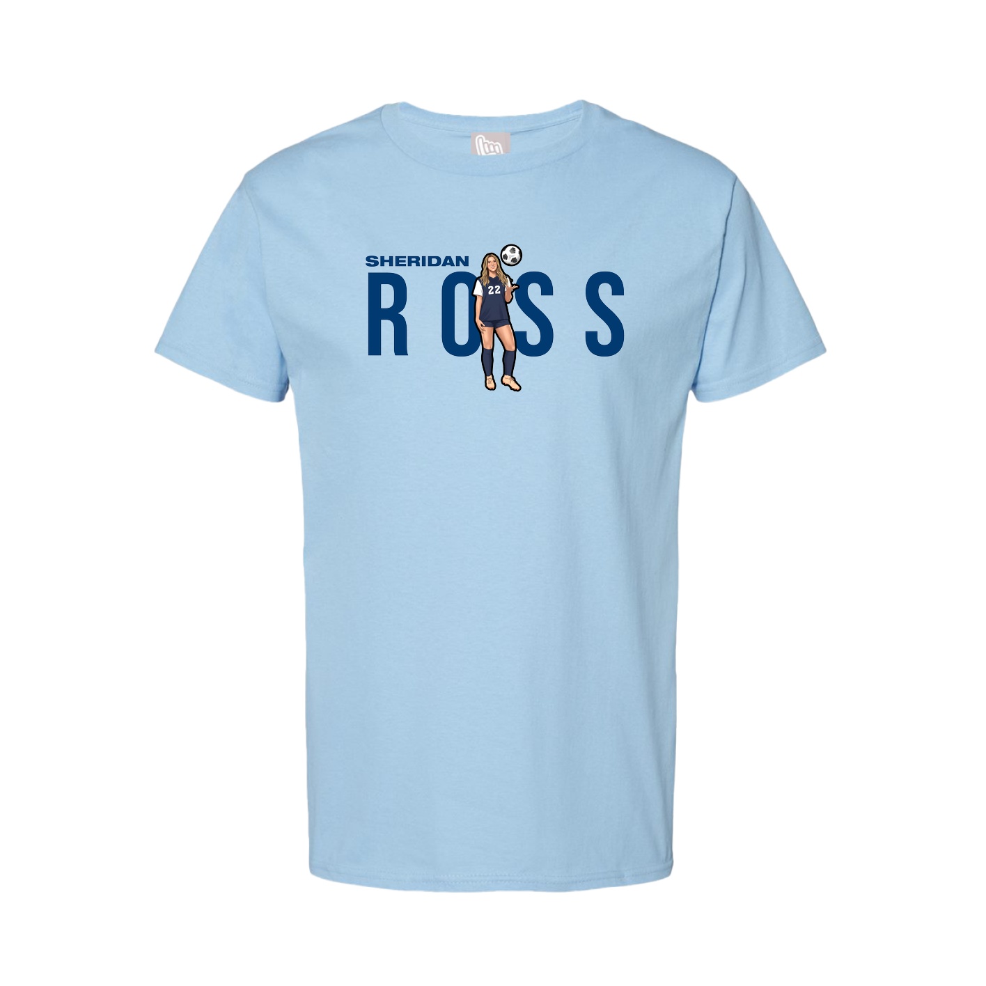 Youth Tee — Player Name in Light Blue