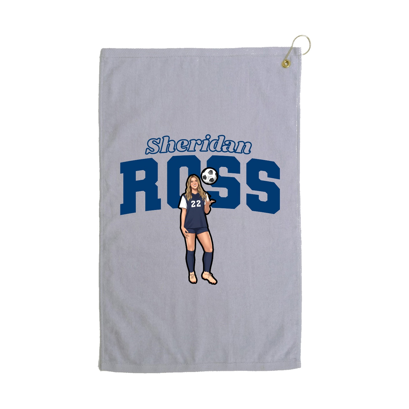 Golf Towel — Name Arch in Grey
