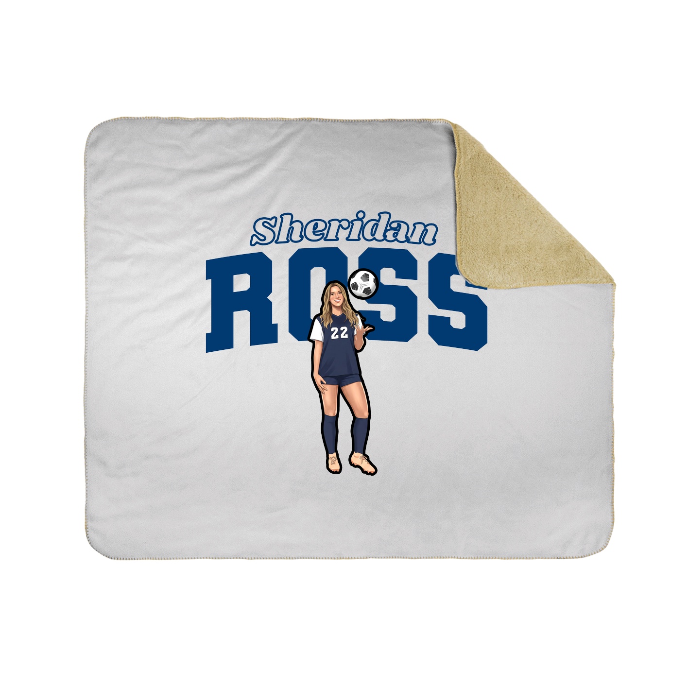 Throw Blanket — Name Arch in White