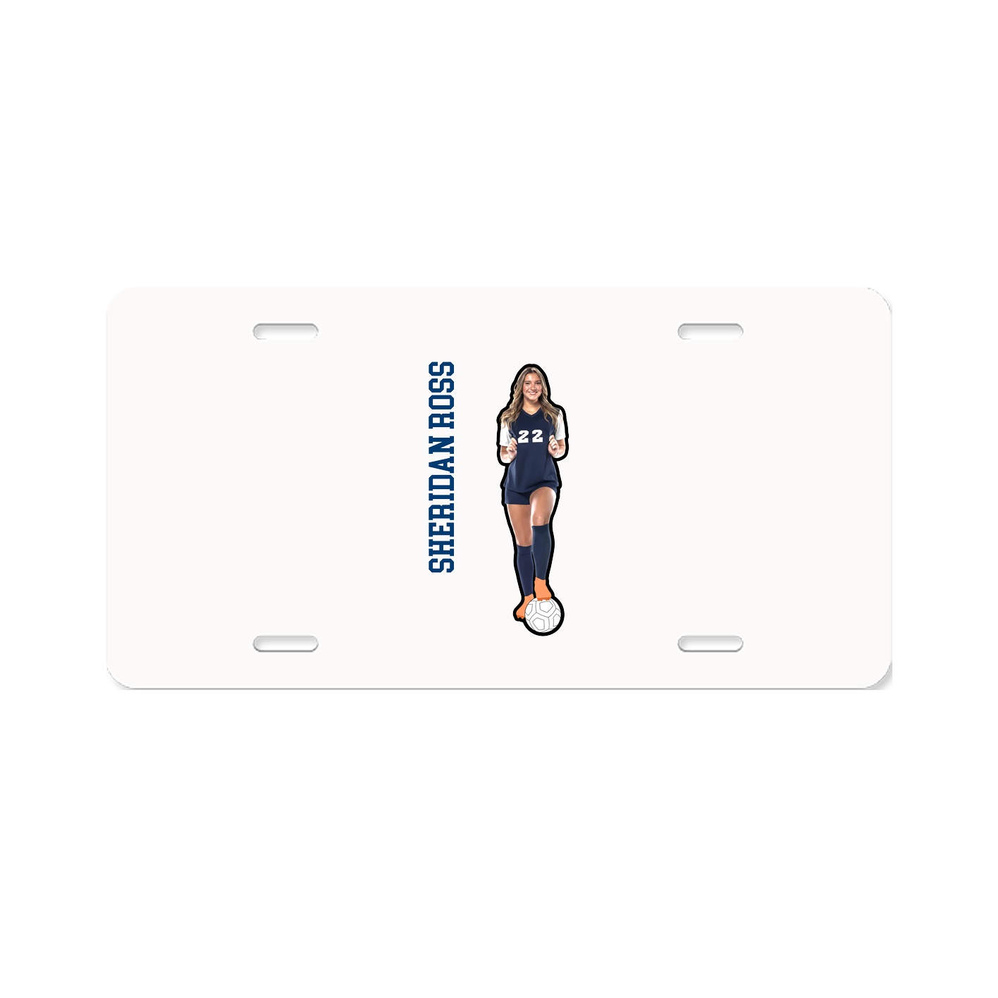 License Plate — Name Vertical in Classic