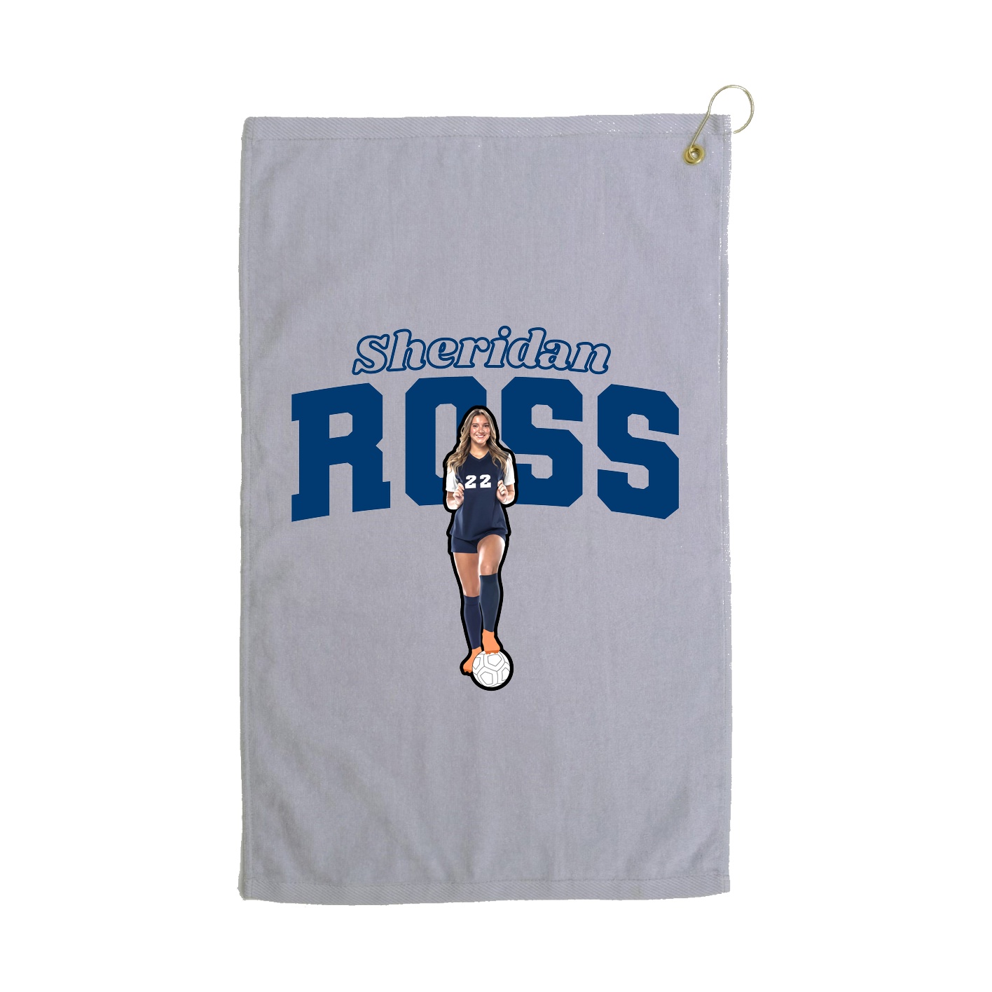 Golf Towel — Name Arch in Grey
