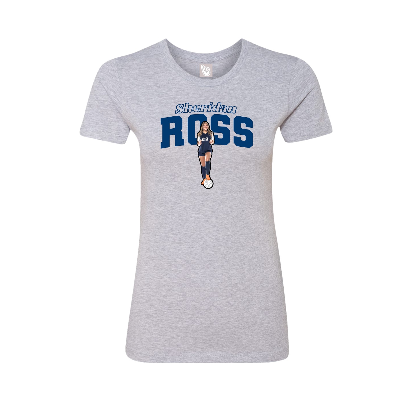 Fitted Women's Tee — Name Arch in Grey