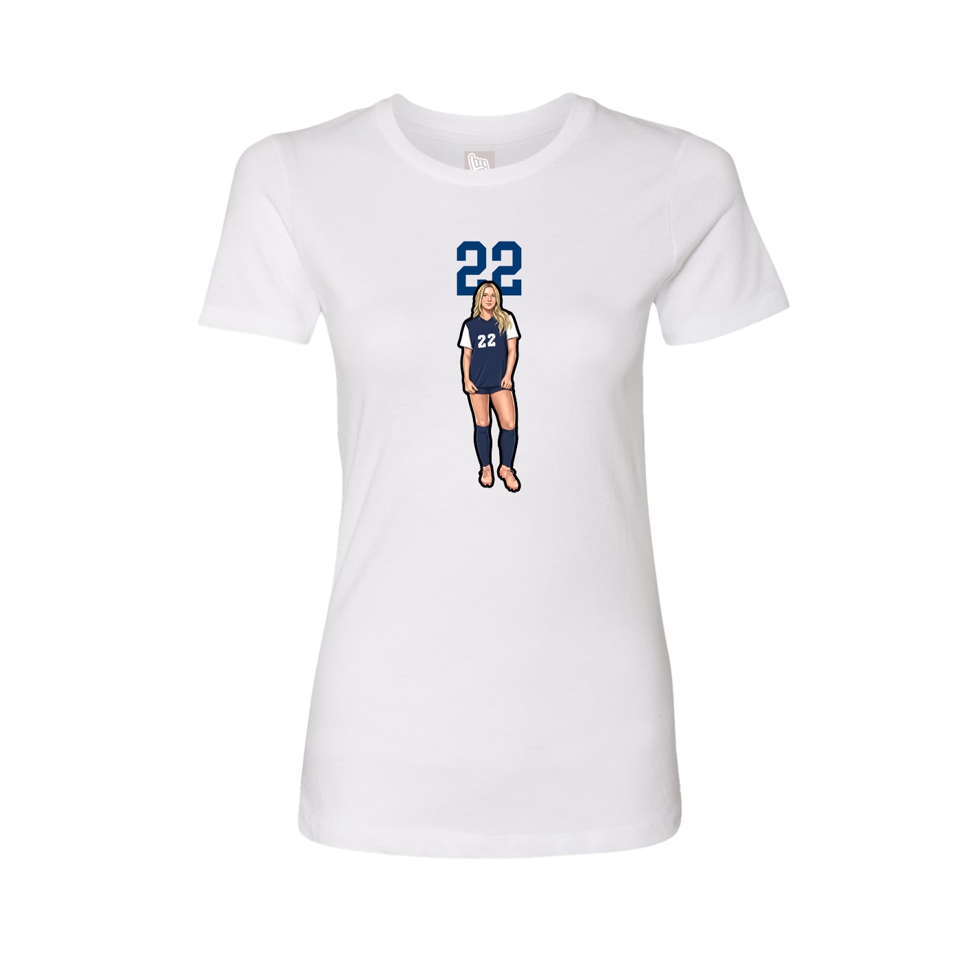 Fitted Women's Tee — Number Top in White