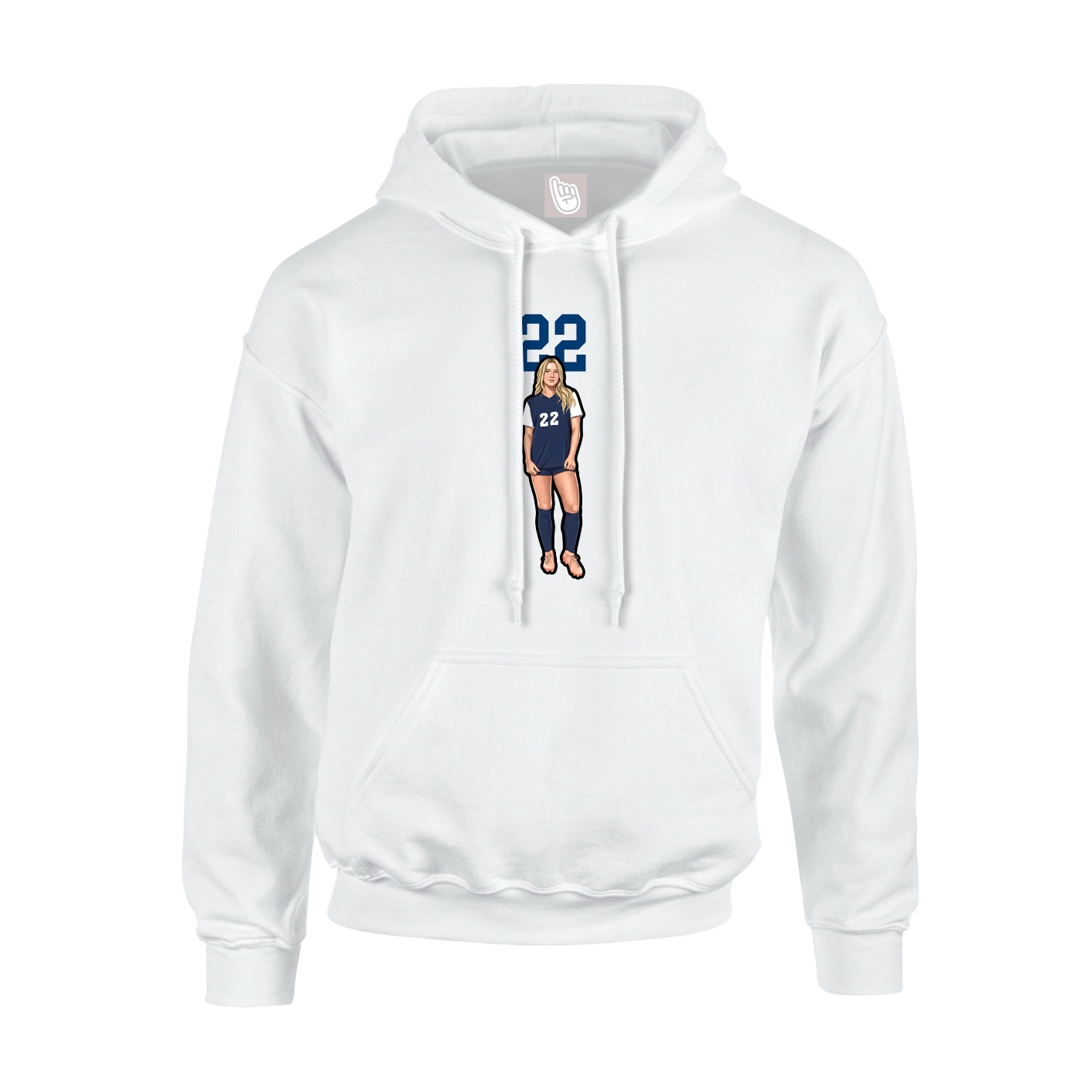 Youth Hoodie — Number Top in White