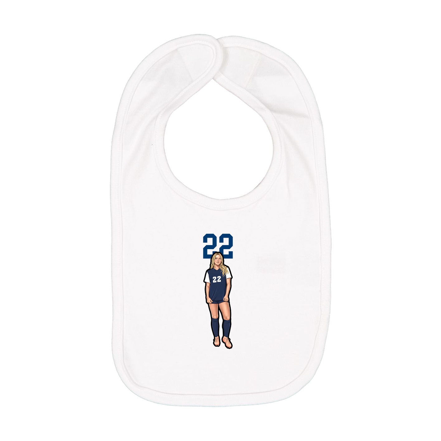 Infant Bib — Number Top in White