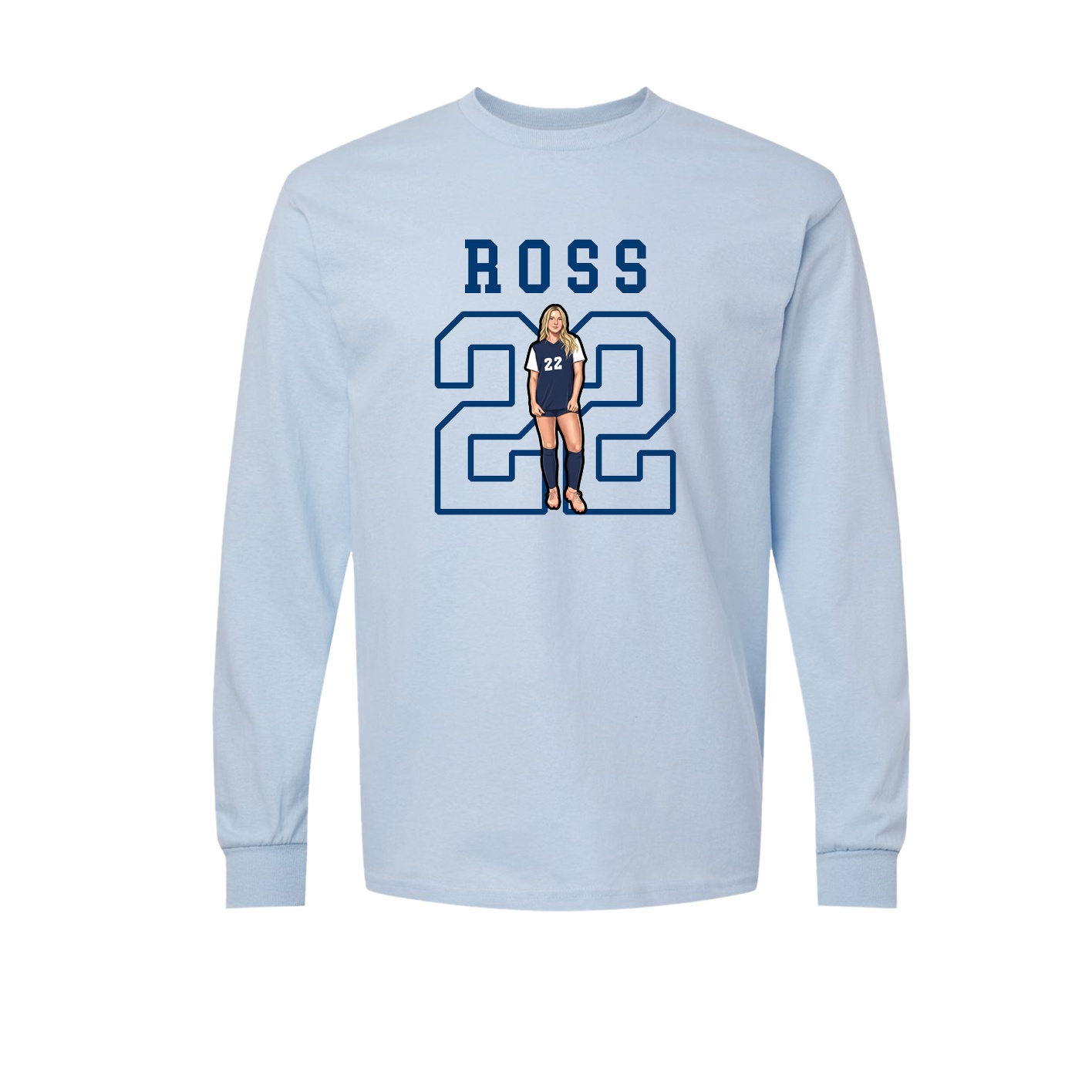 Long Sleeve Tee — Shirsey in Light Blue