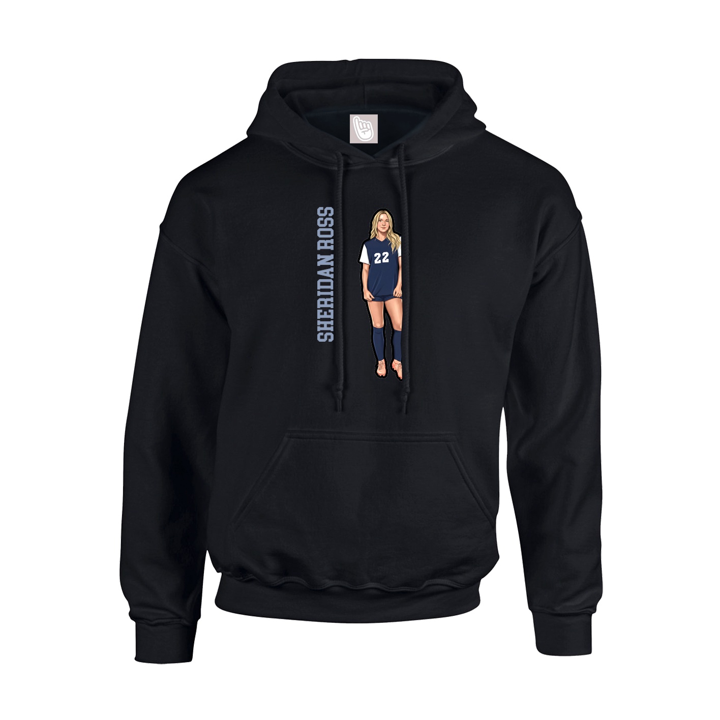 Youth Hoodie — Name Vertical in Black