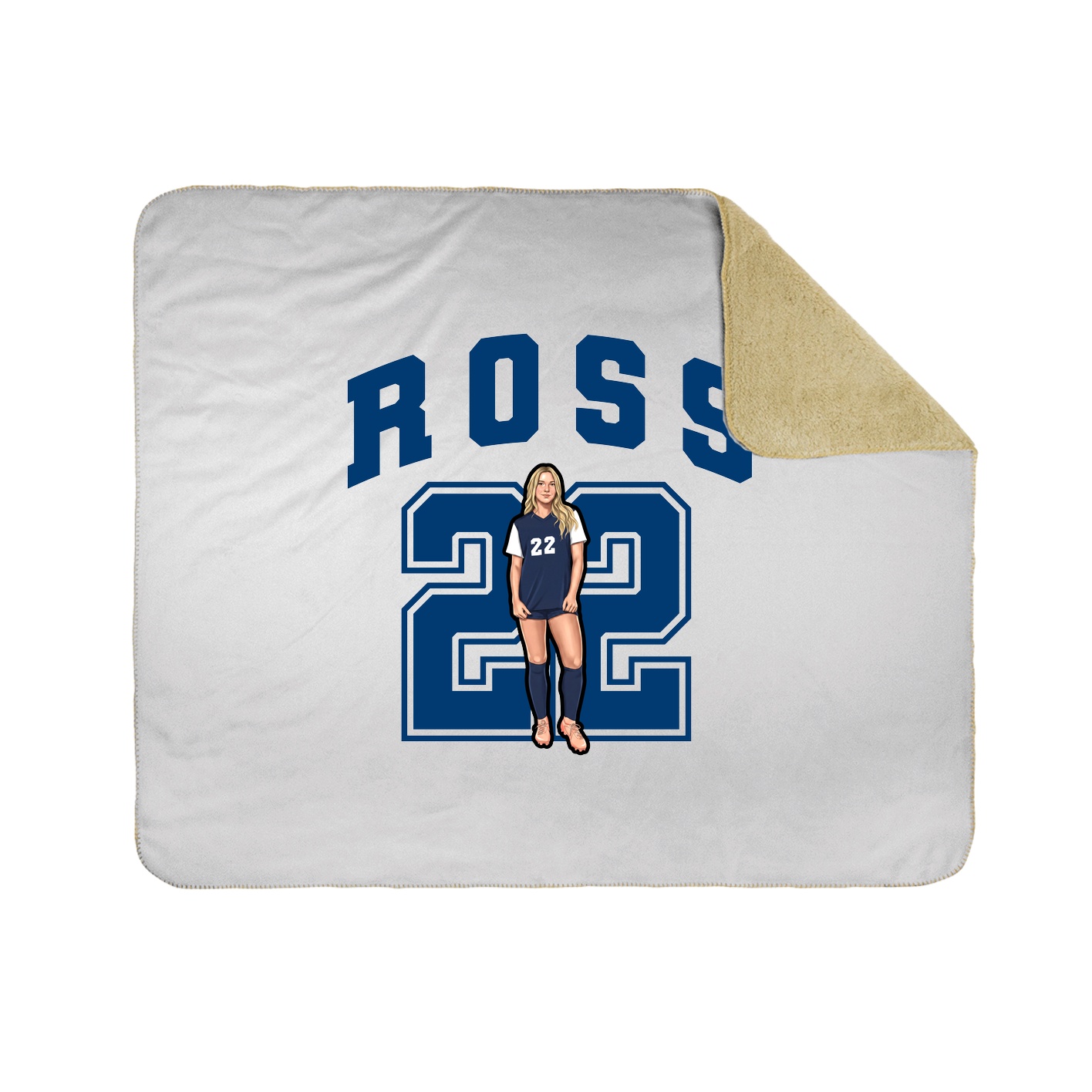 Throw Blanket — Number in White