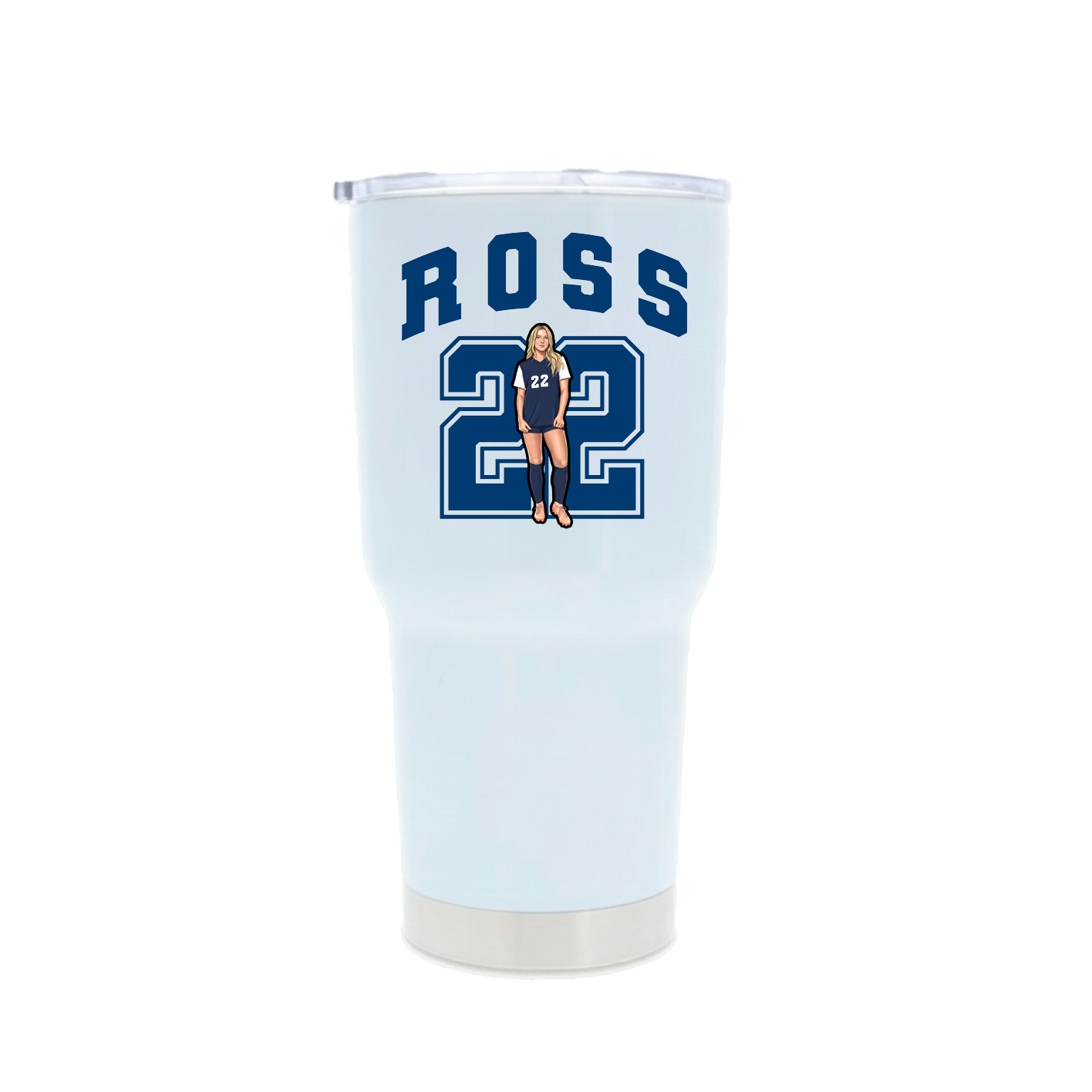 30oz Stainless Steel Tumbler — Number in White