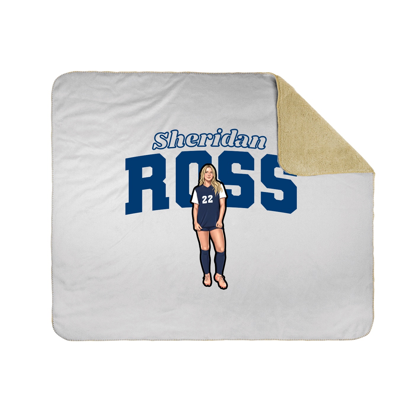 Throw Blanket — Name Arch in White