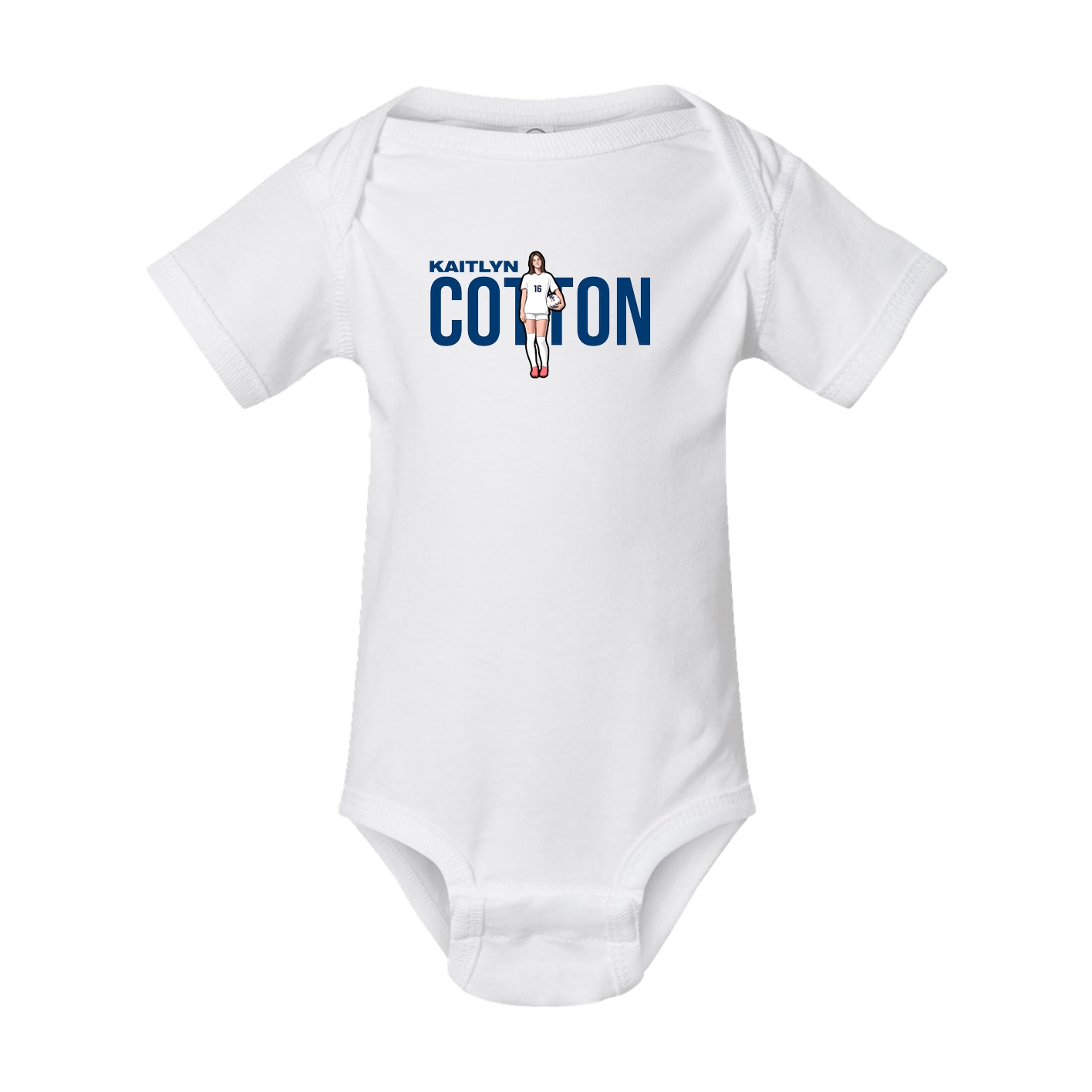 Baby Onesie — Player Name in White