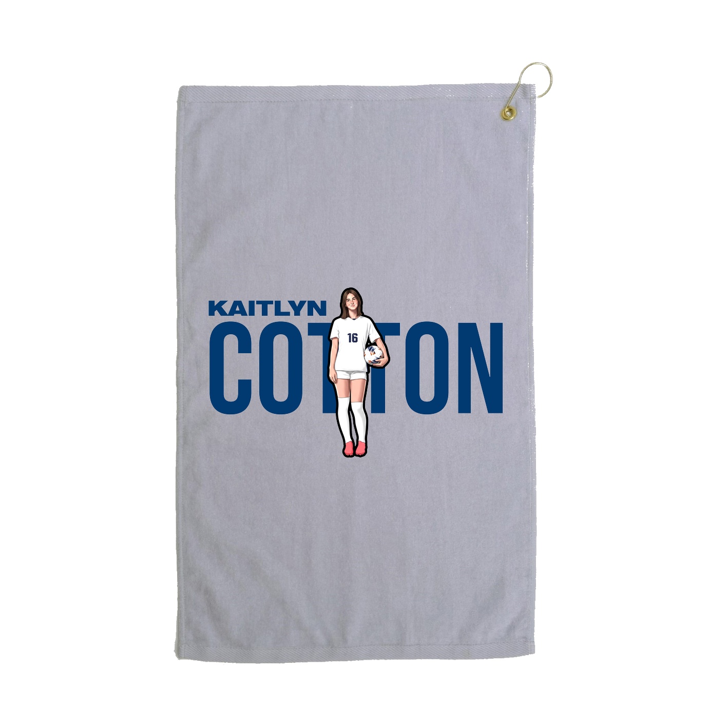 Golf Towel — Player Name in Grey