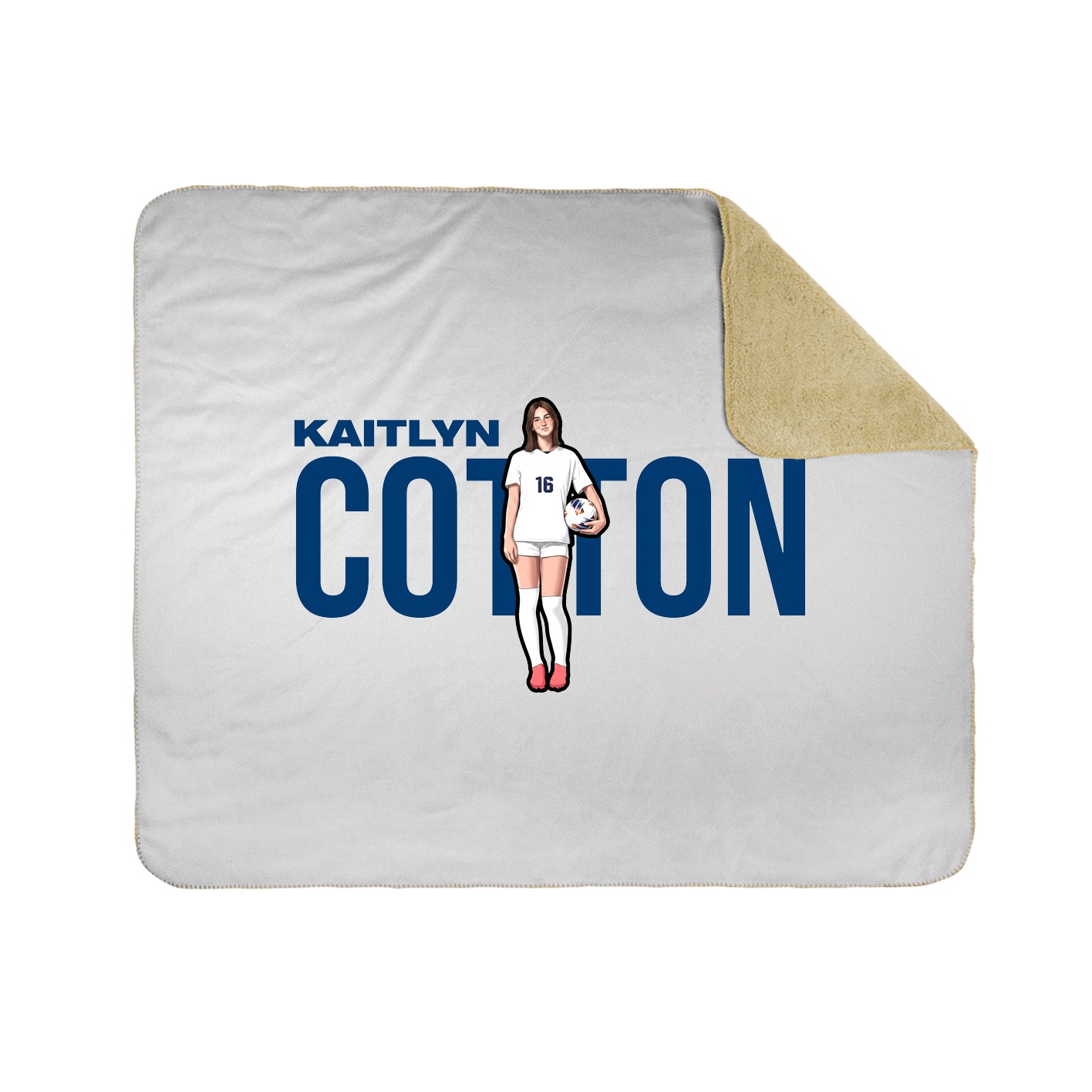 Throw Blanket — Player Name in White