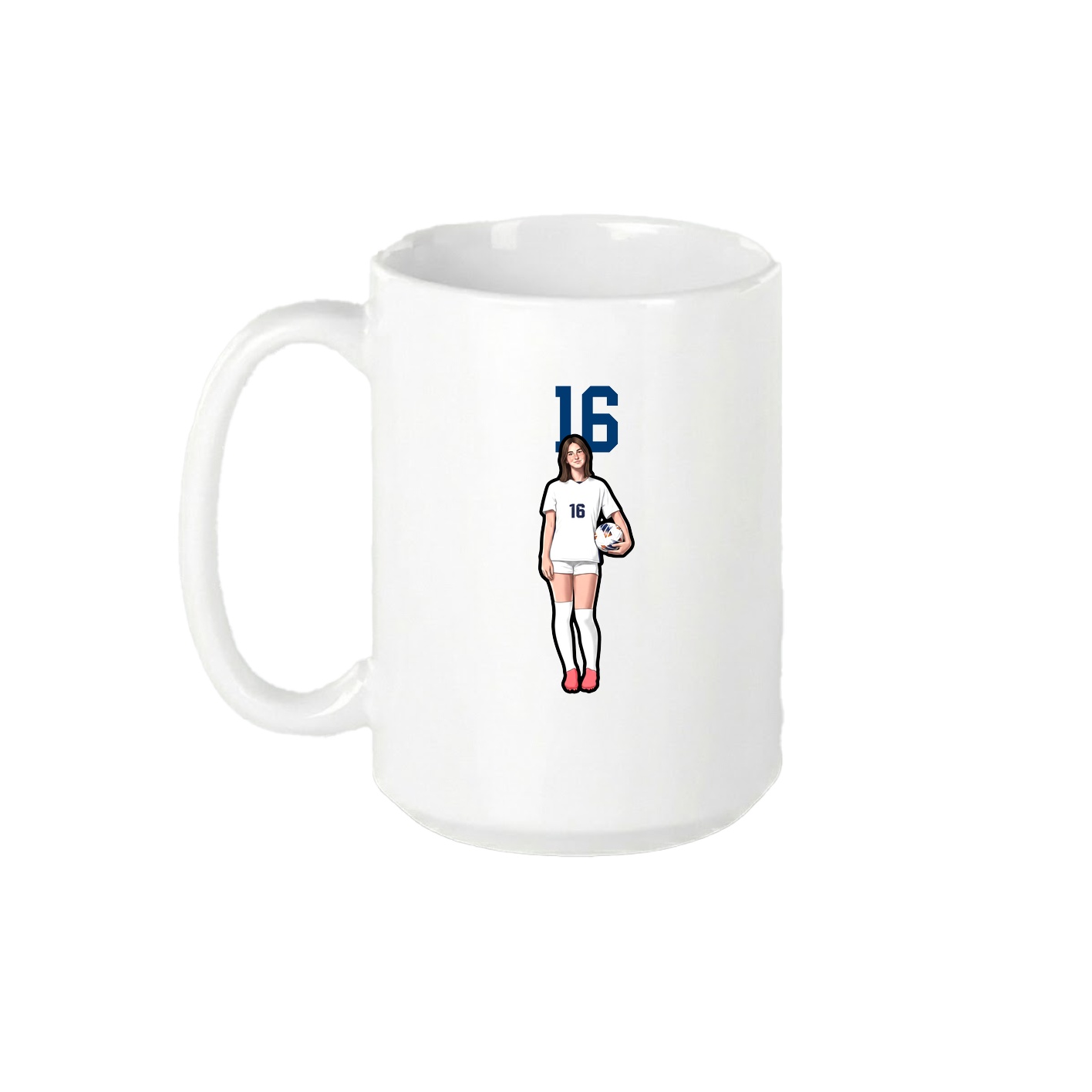 15oz Coffee Mug — Number Top in White