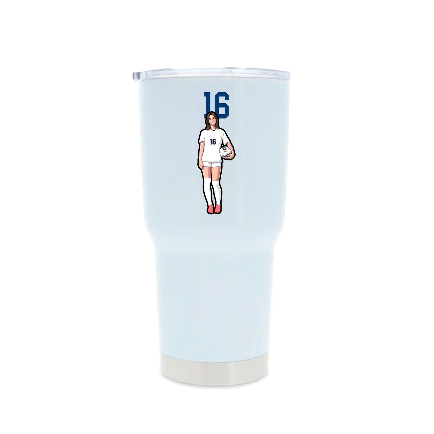 30oz Stainless Steel Tumbler — Number Top in White