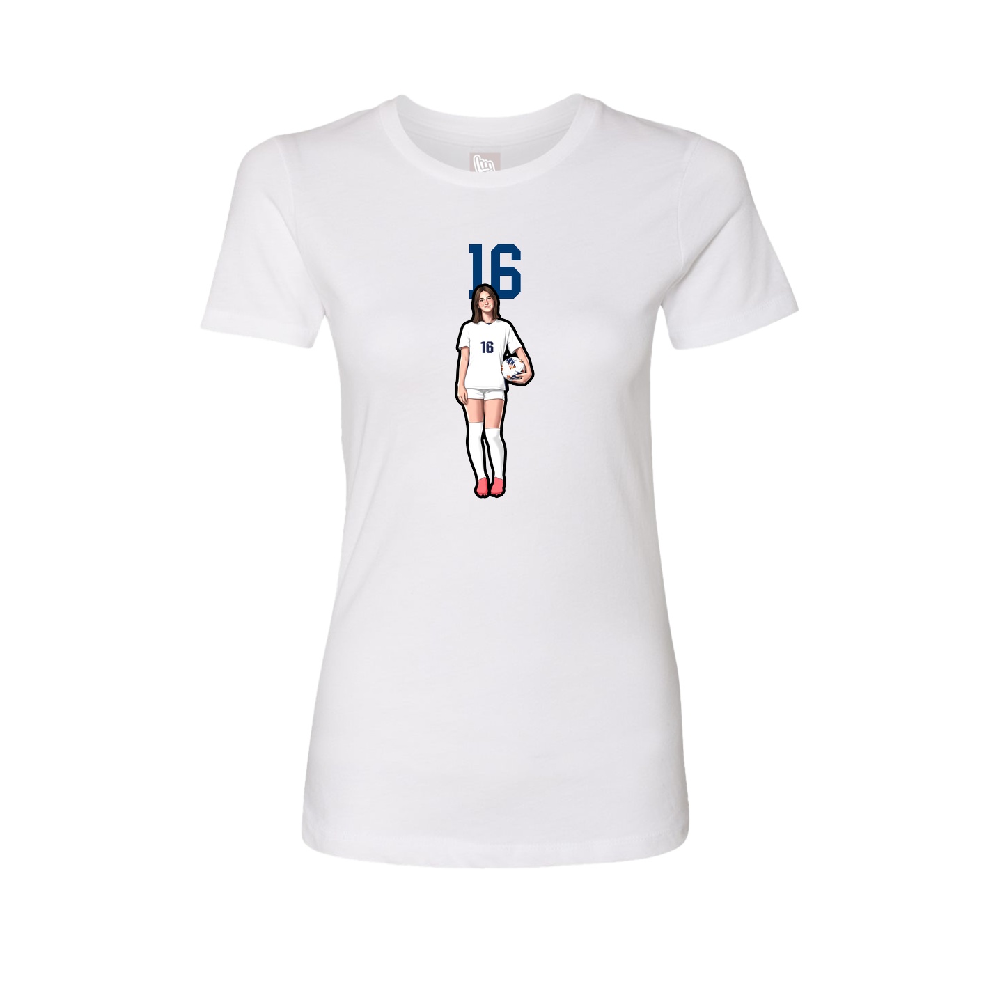 Fitted Women's Tee — Number Top in White