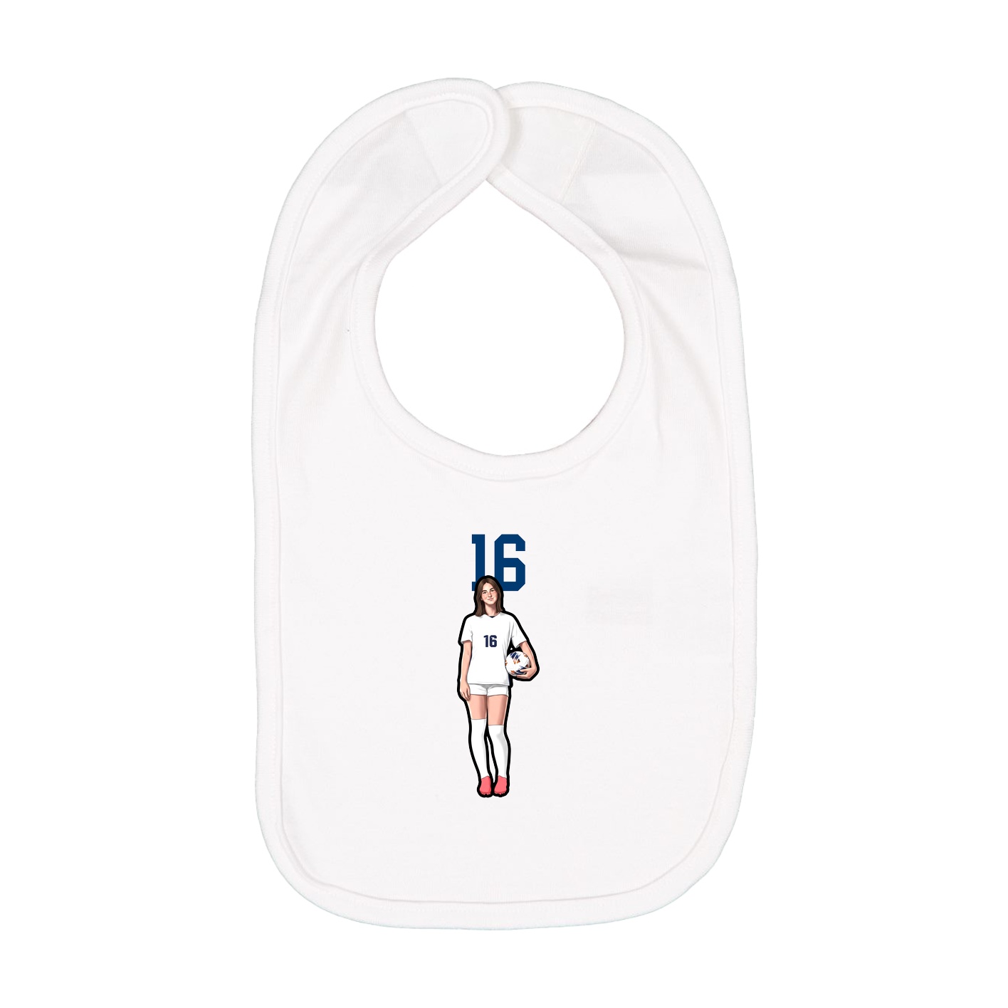 Infant Bib — Number Top in White
