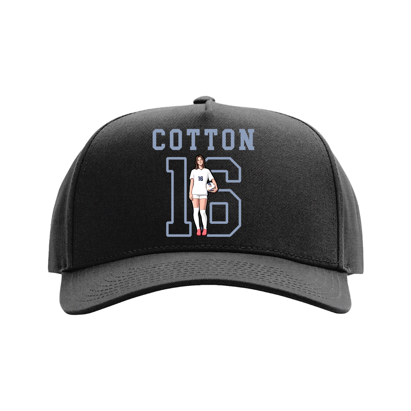 Full Fabric Five-Panel Champ Cap — Shirsey in Black