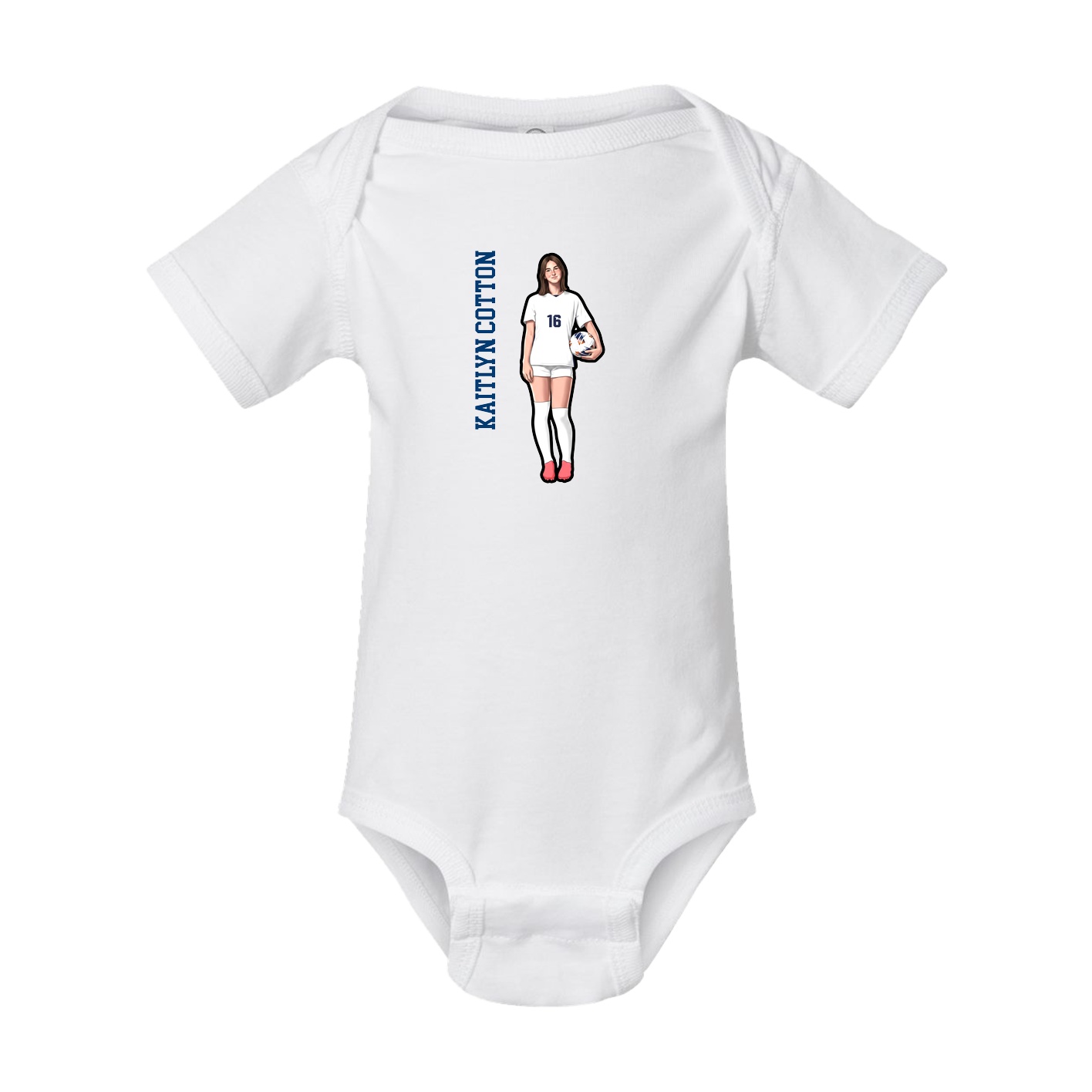 Baby Onesie — Name Vertical in White