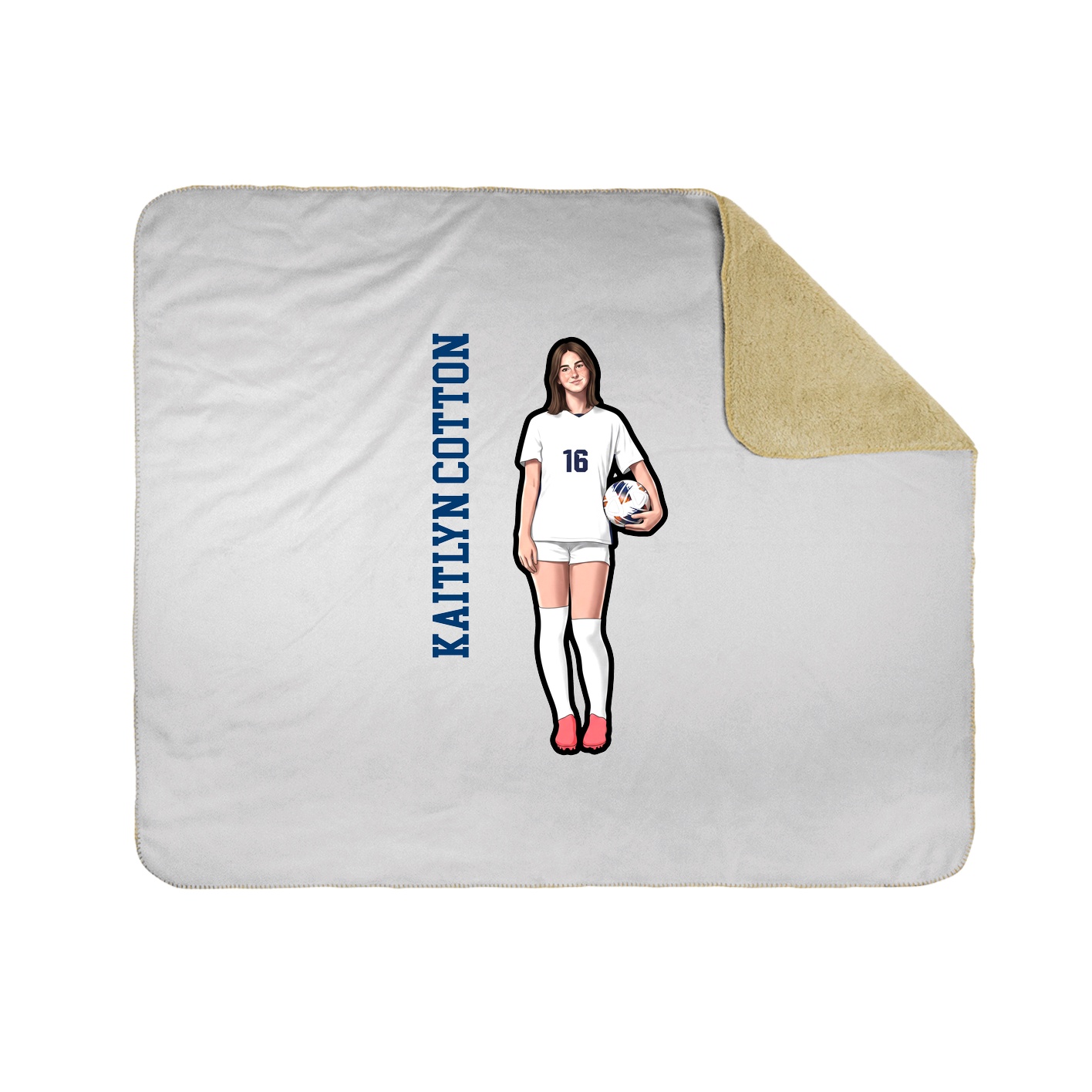 Throw Blanket — Name Vertical in White
