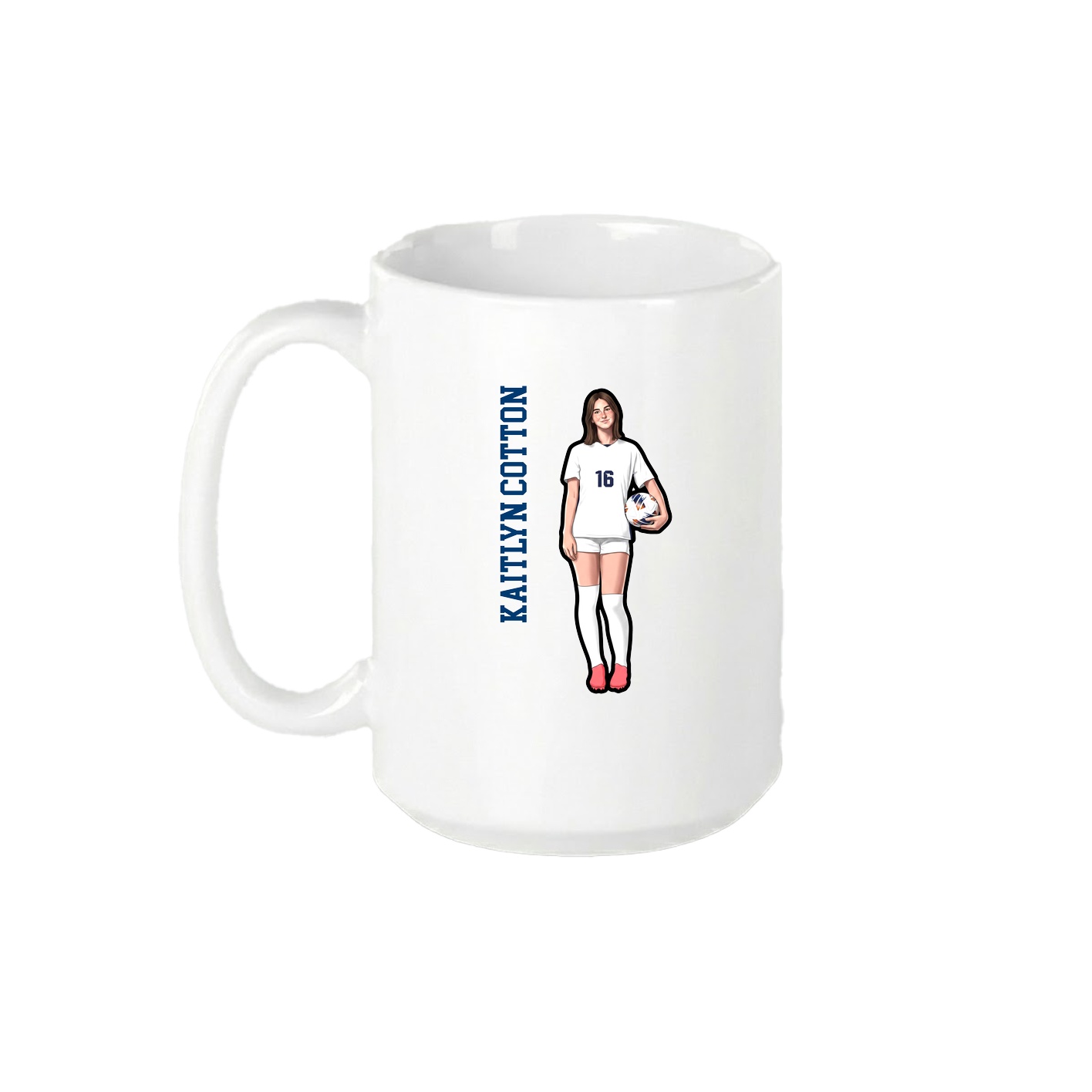 15oz Coffee Mug — Name Vertical in White