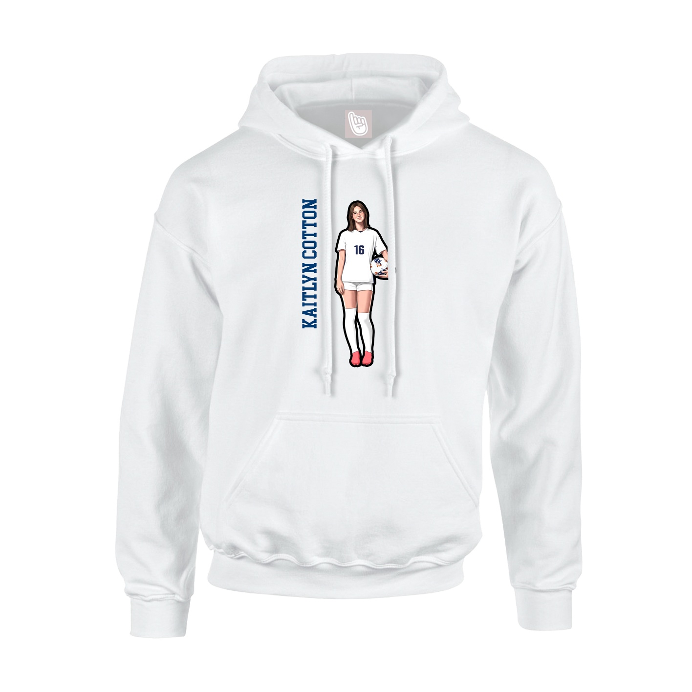 Hoodie — Name Vertical in White
