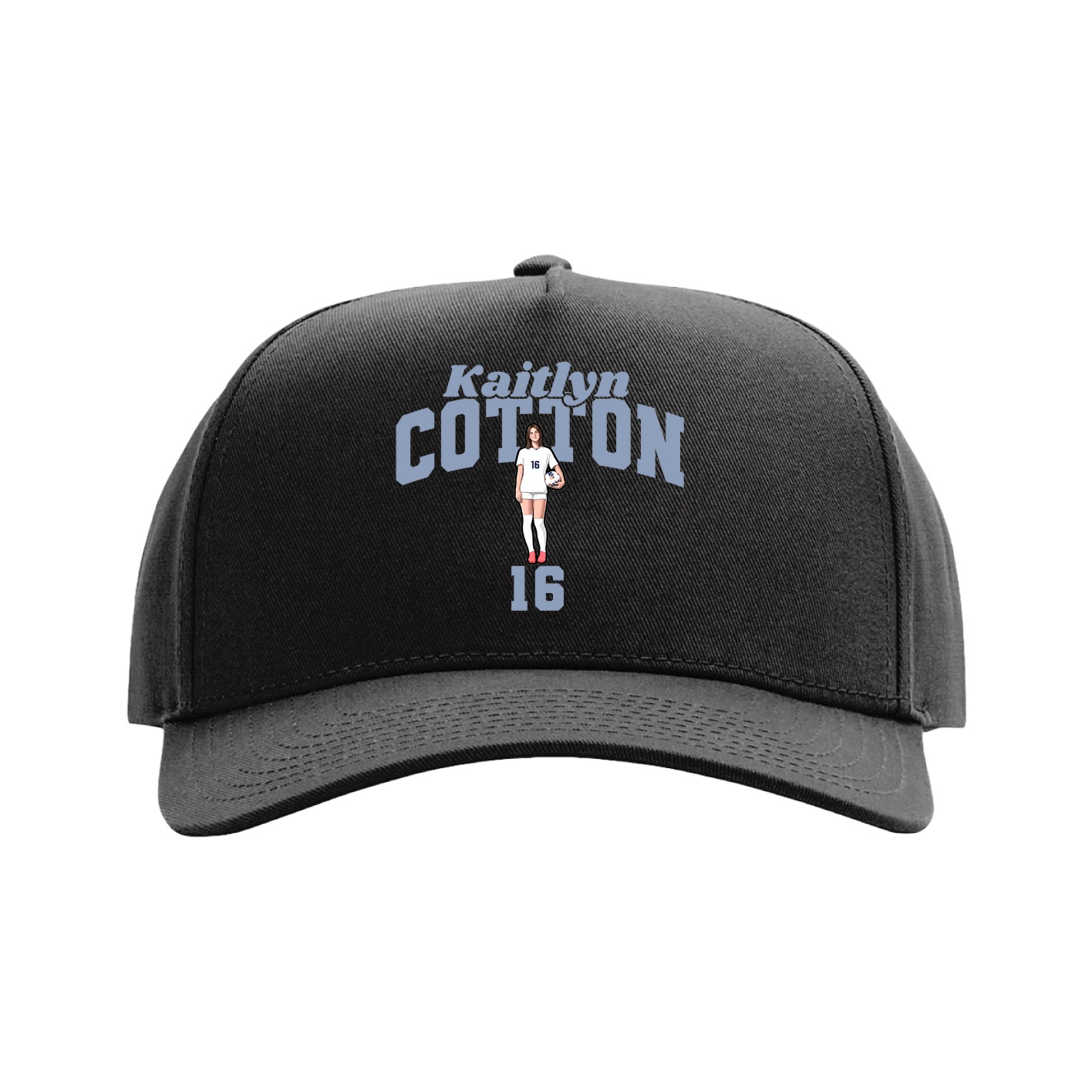 Full Fabric Five-Panel Champ Cap — Signature Arch in Black