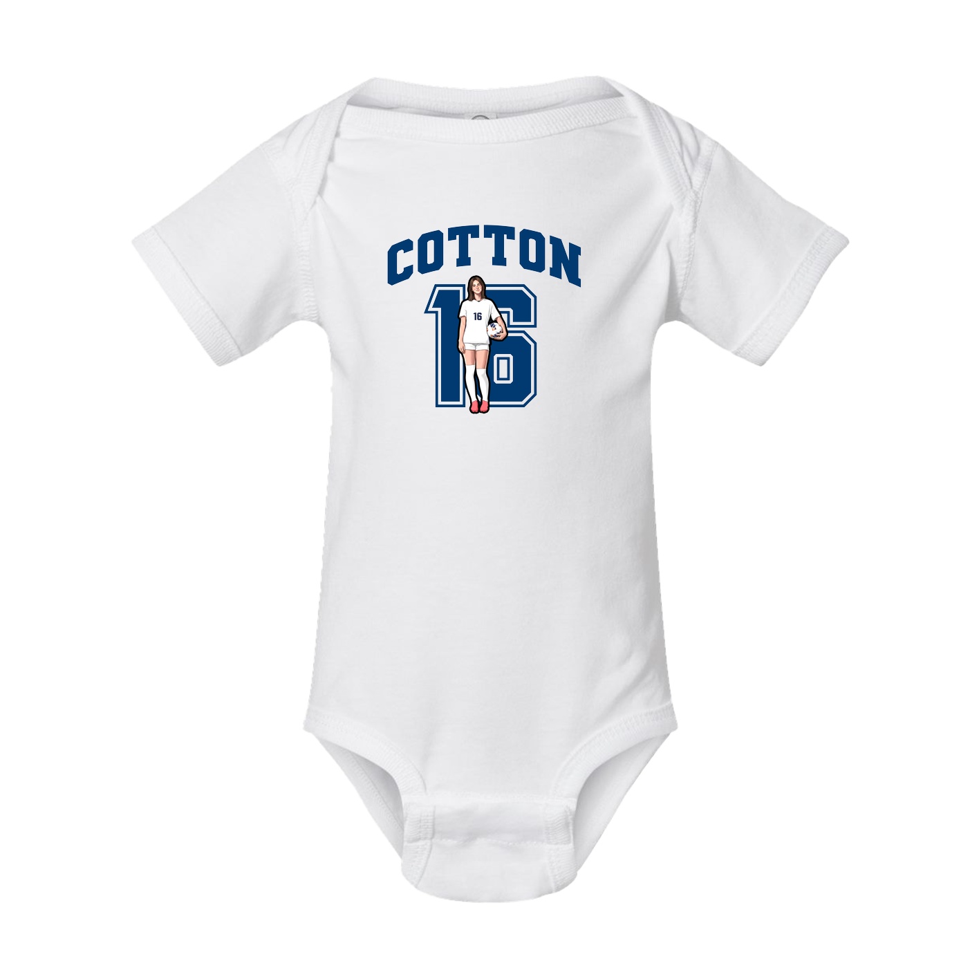 Baby Onesie — Number in White