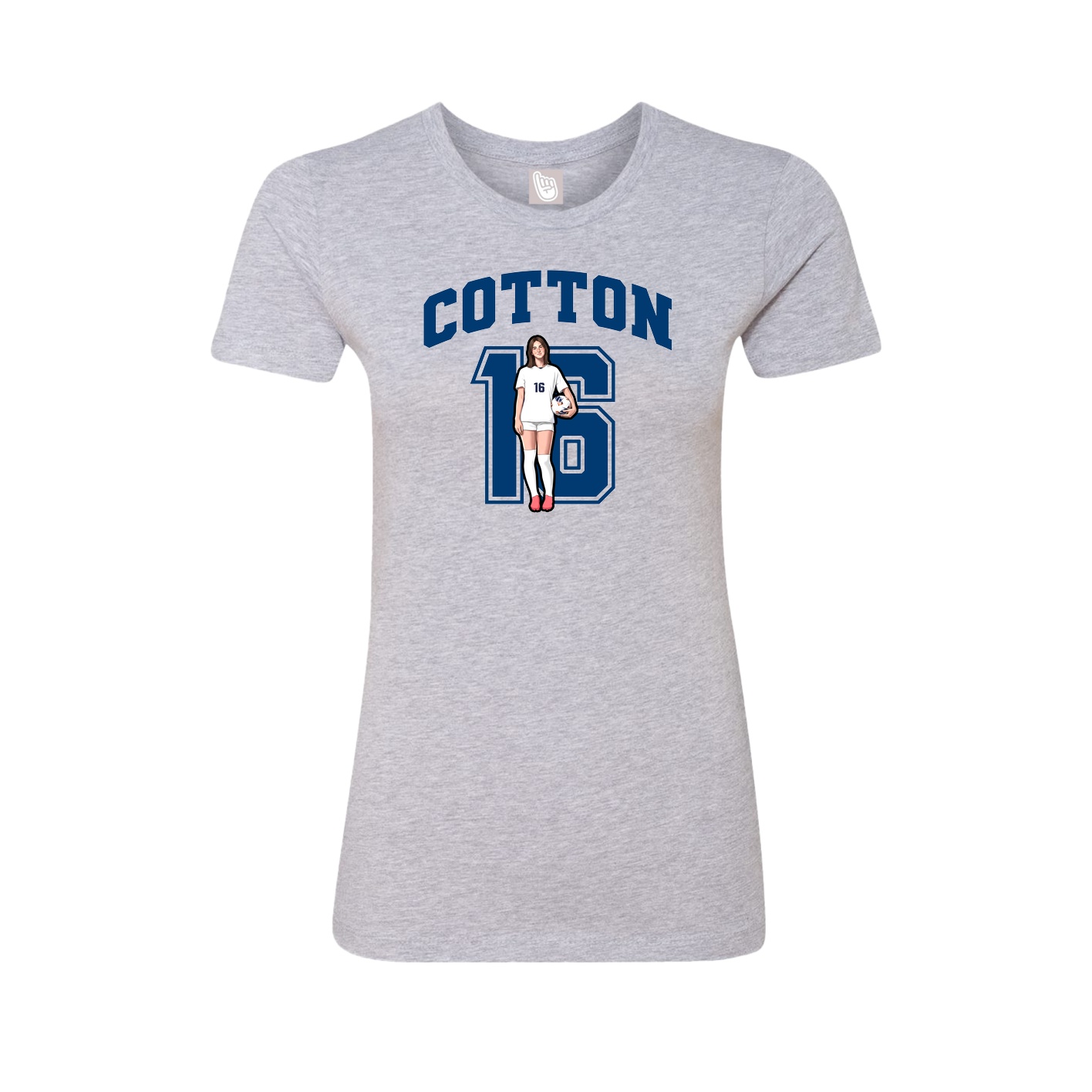 Fitted Women's Tee — Number in Grey