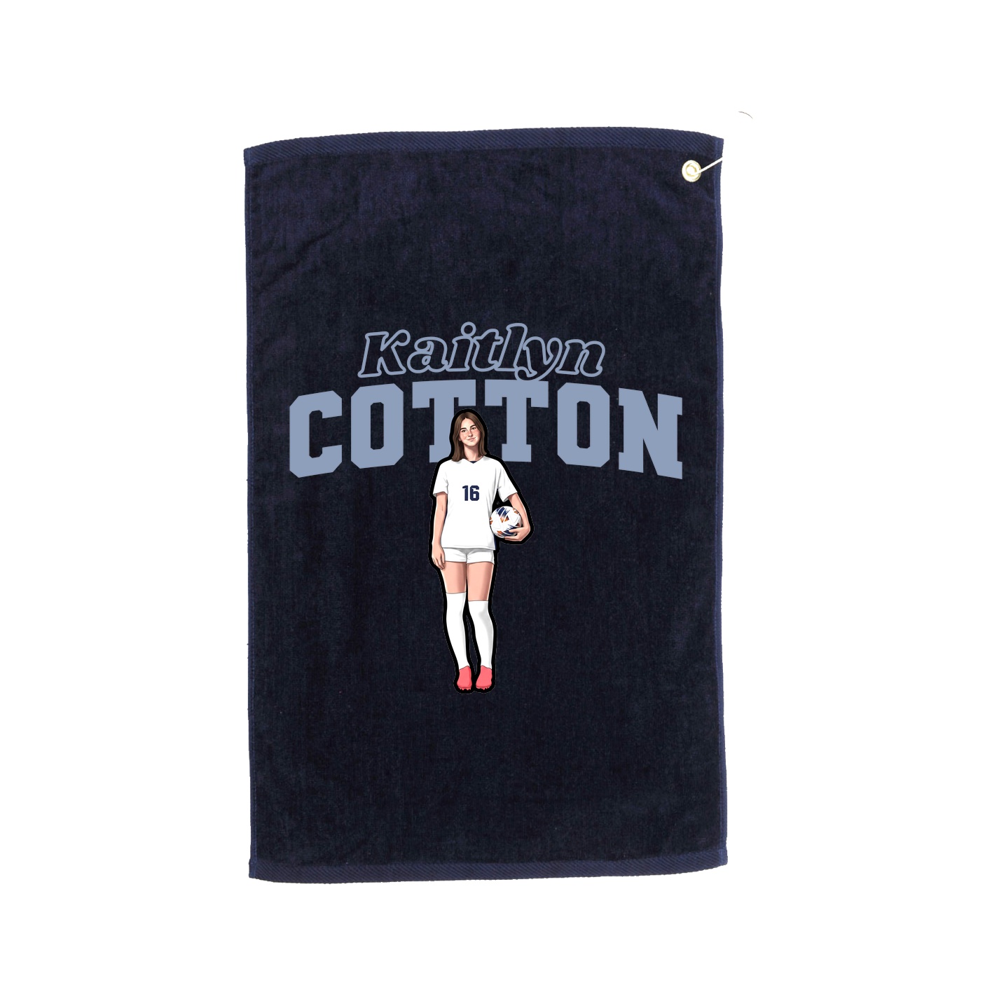 Golf Towel — Name Arch in Navy