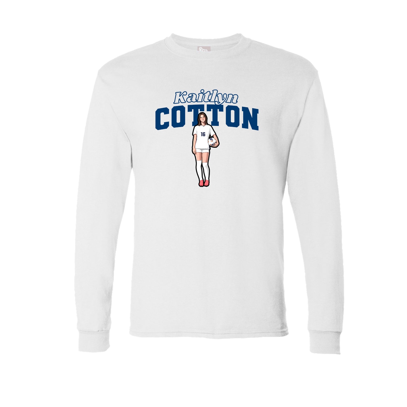 Long Sleeve Tee — Name Arch in White