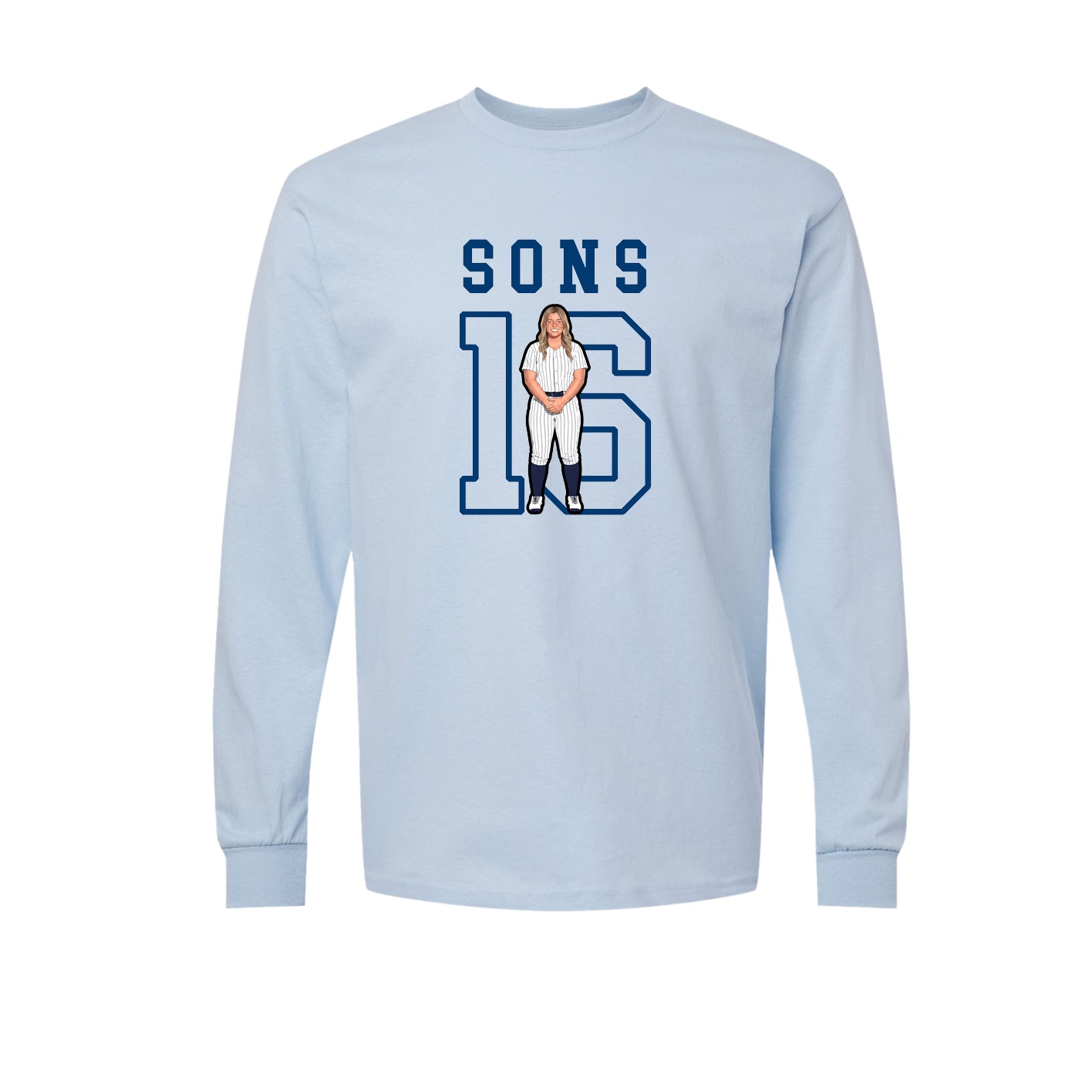 Long Sleeve Tee — Shirsey in Light Blue