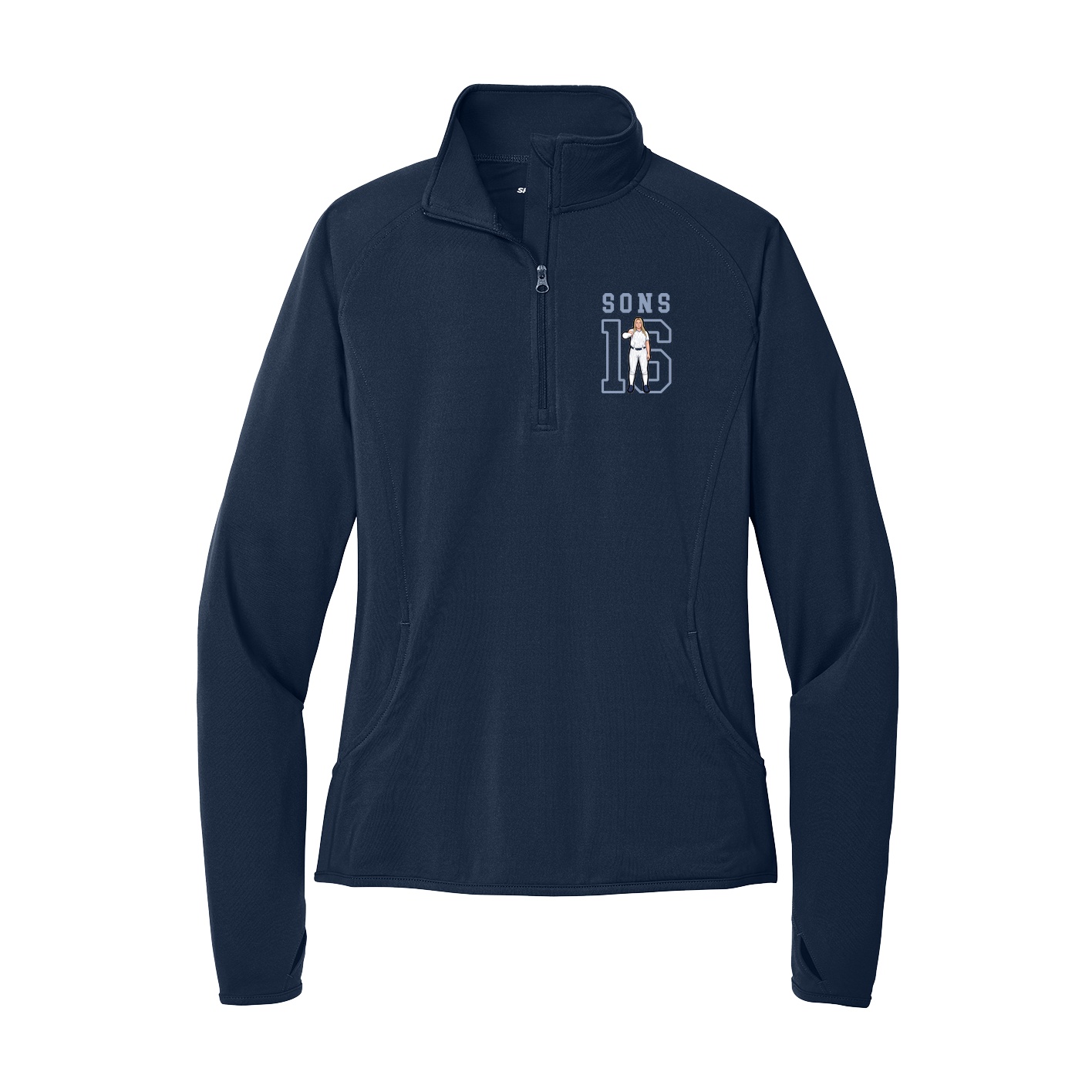 Women's Q-Zip Pullover — Shirsey in Navy