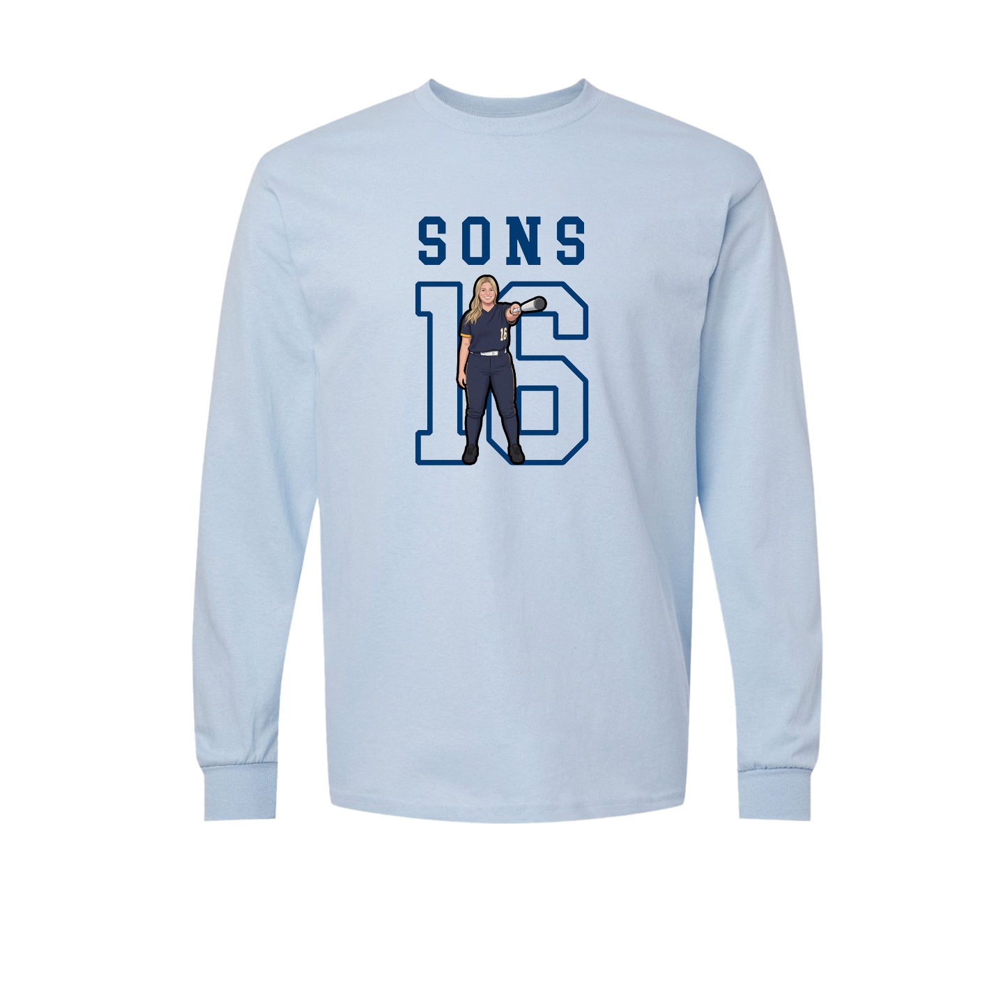 Long Sleeve Tee — Shirsey in Light Blue