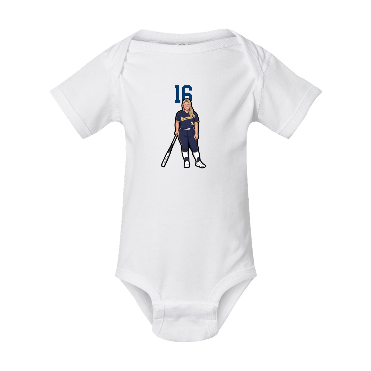 Baby Onesie — Number Top in White
