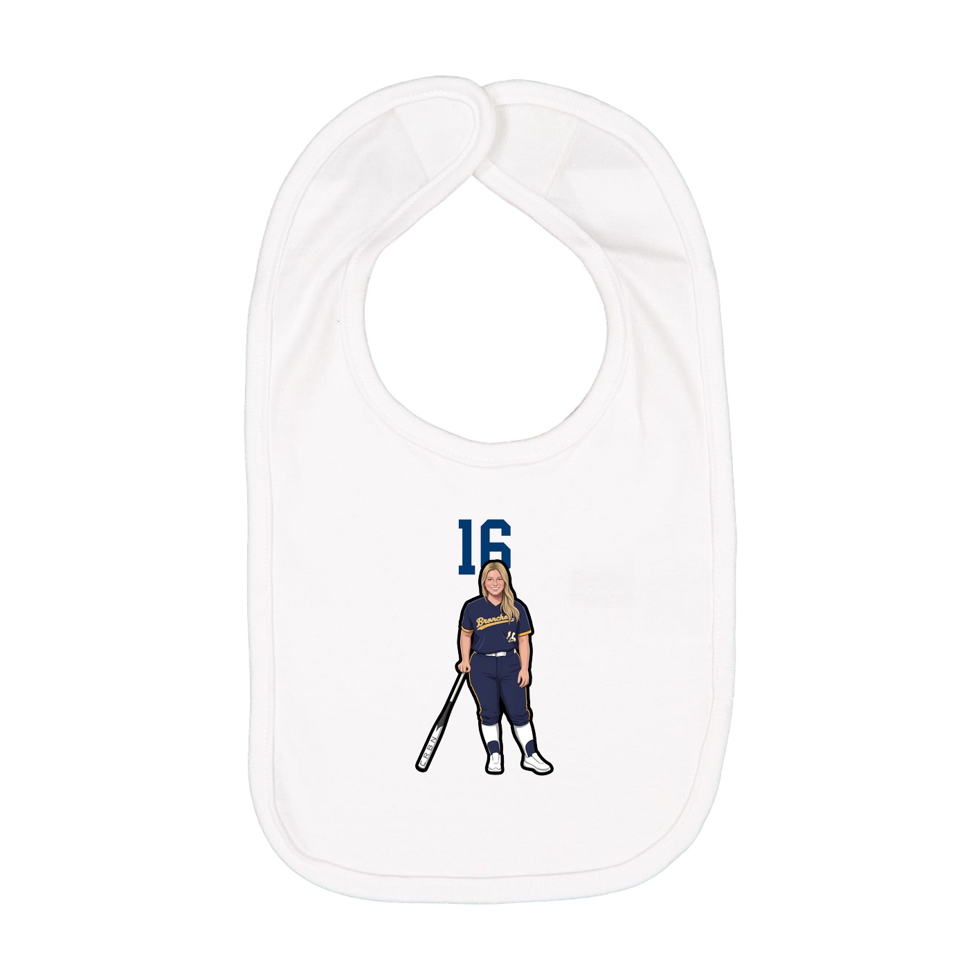 Infant Bib — Number Top in White
