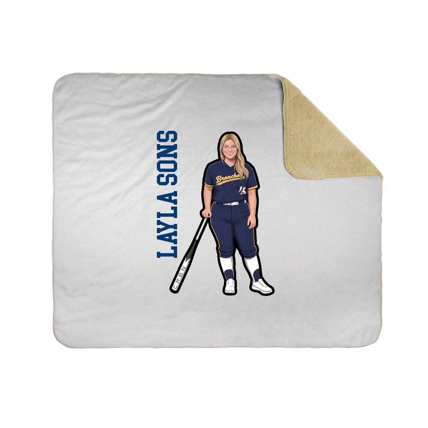 Throw Blanket — Name Vertical in White